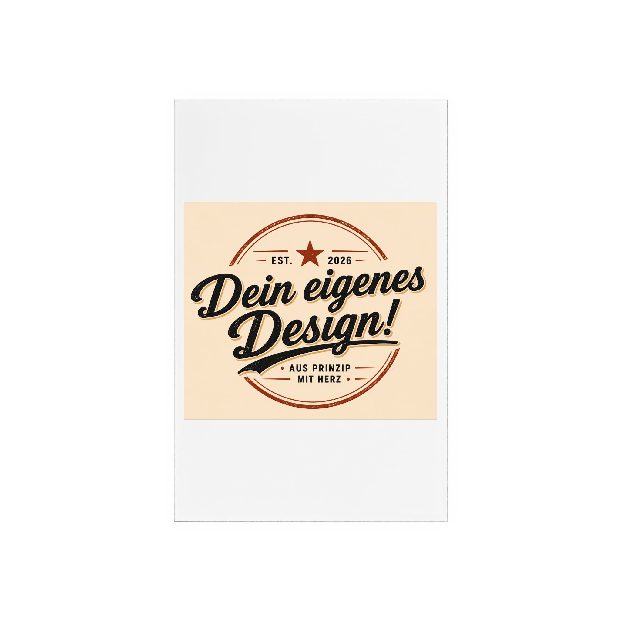 Acrylic Desk Sign with Wooden Stand – Customizable Display Plaque (Dein eigenes Design!)