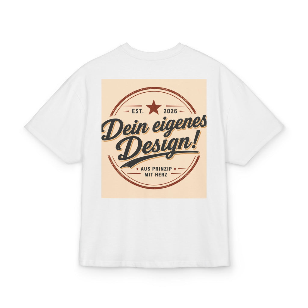 Vintage Badge T-Shirt — "Dein eigenes Design!" Retro Logo Tee