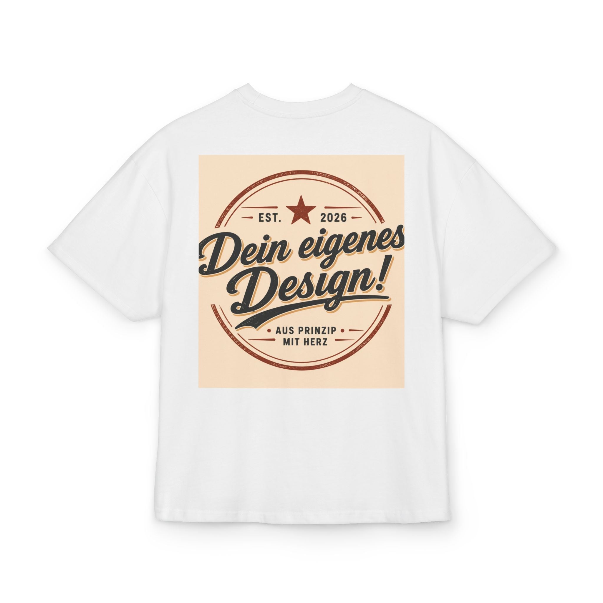 Vintage Badge T-Shirt — "Dein eigenes Design!" Retro Logo Tee