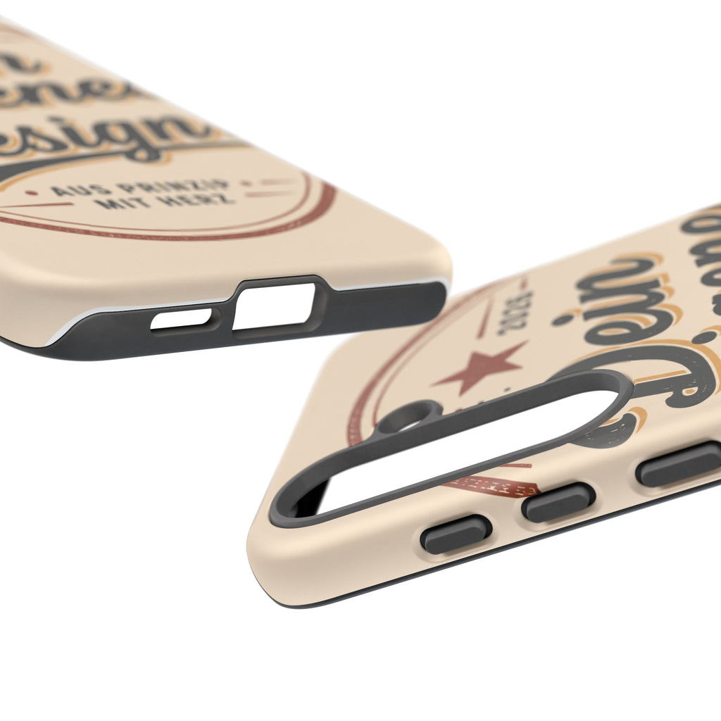 Custom Tough Phone Case — "Dein eigenes Design" Vintage Script Tough Case