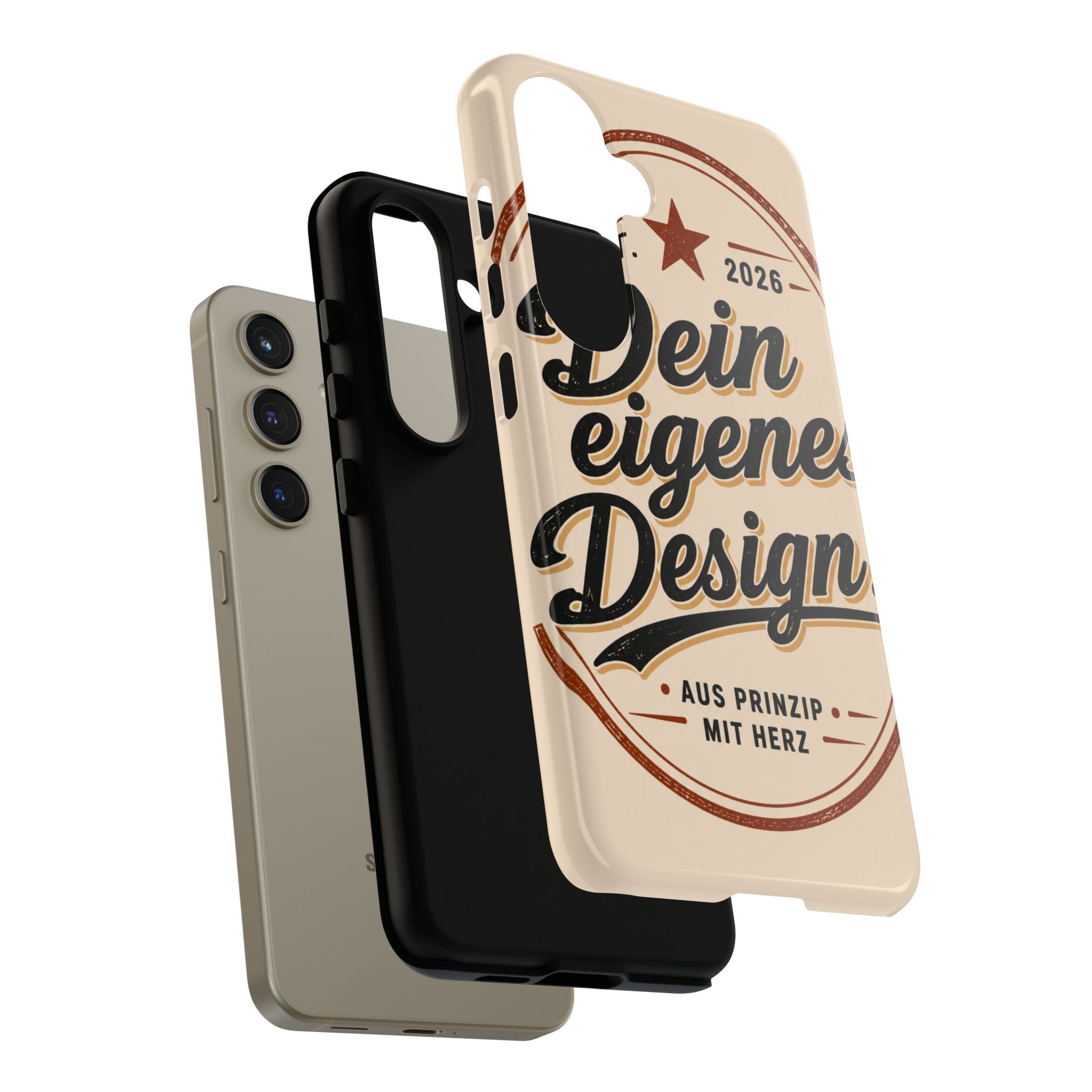 Custom Tough Phone Case — "Dein eigenes Design" Vintage Script Tough Case