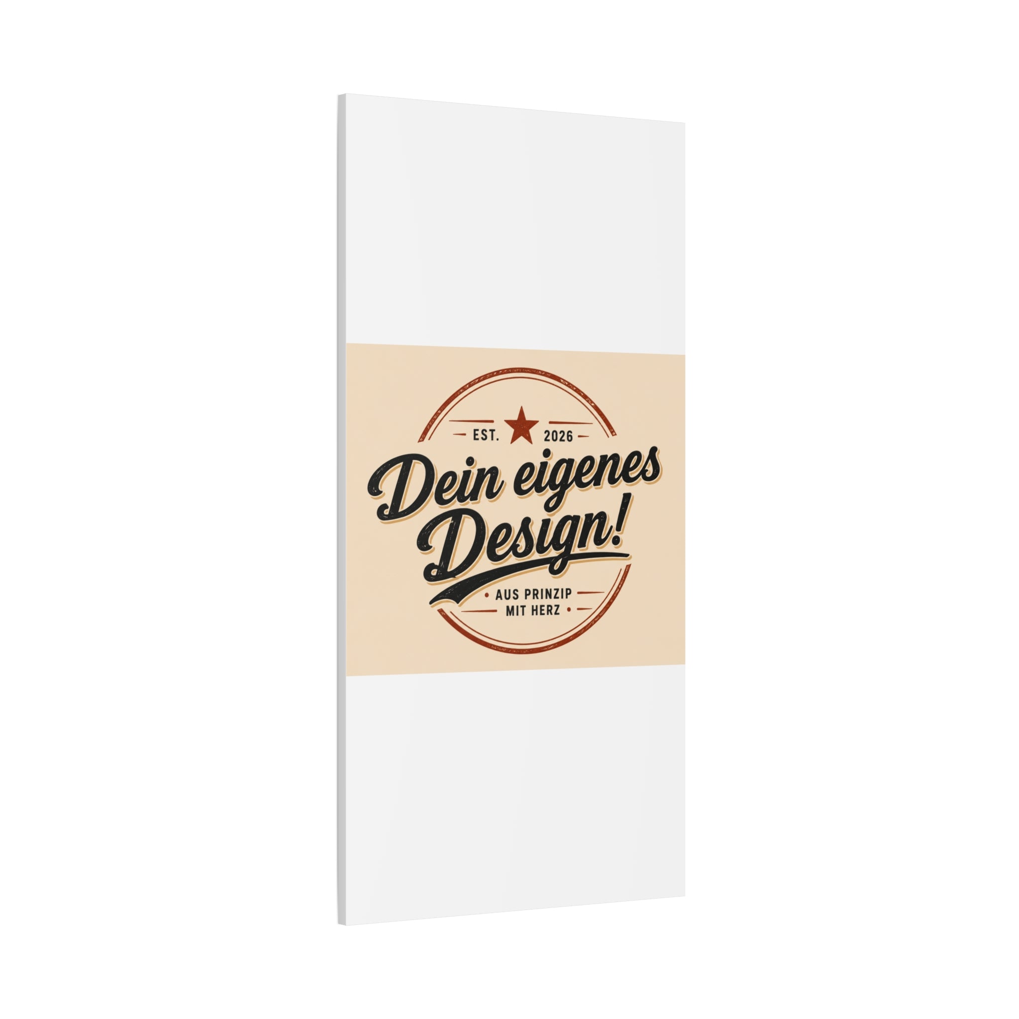 Matte Stretched Canvas - "Dein eigenes Design!" Vintage Badge Wall Art