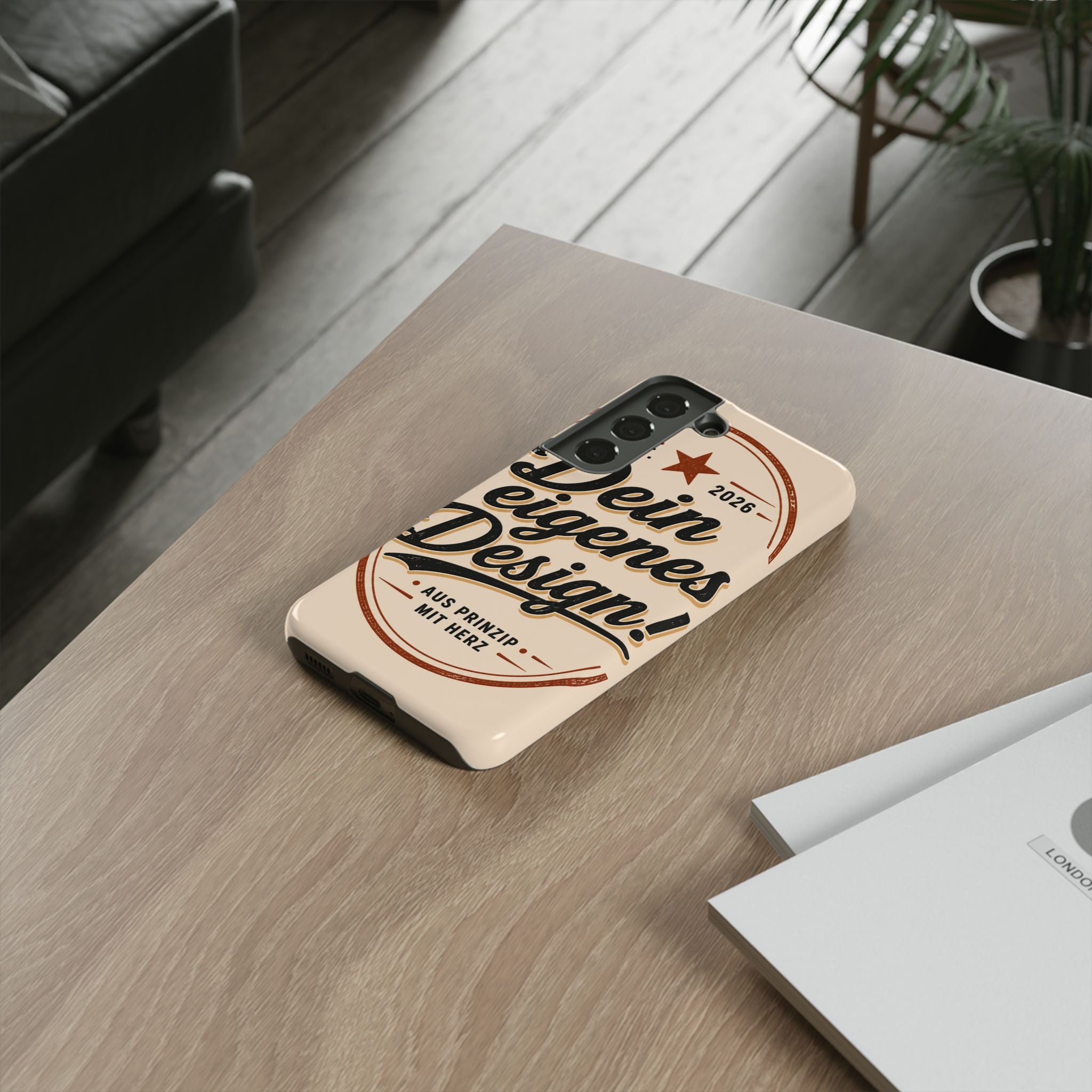Custom Tough Phone Case — "Dein eigenes Design" Vintage Script Tough Case