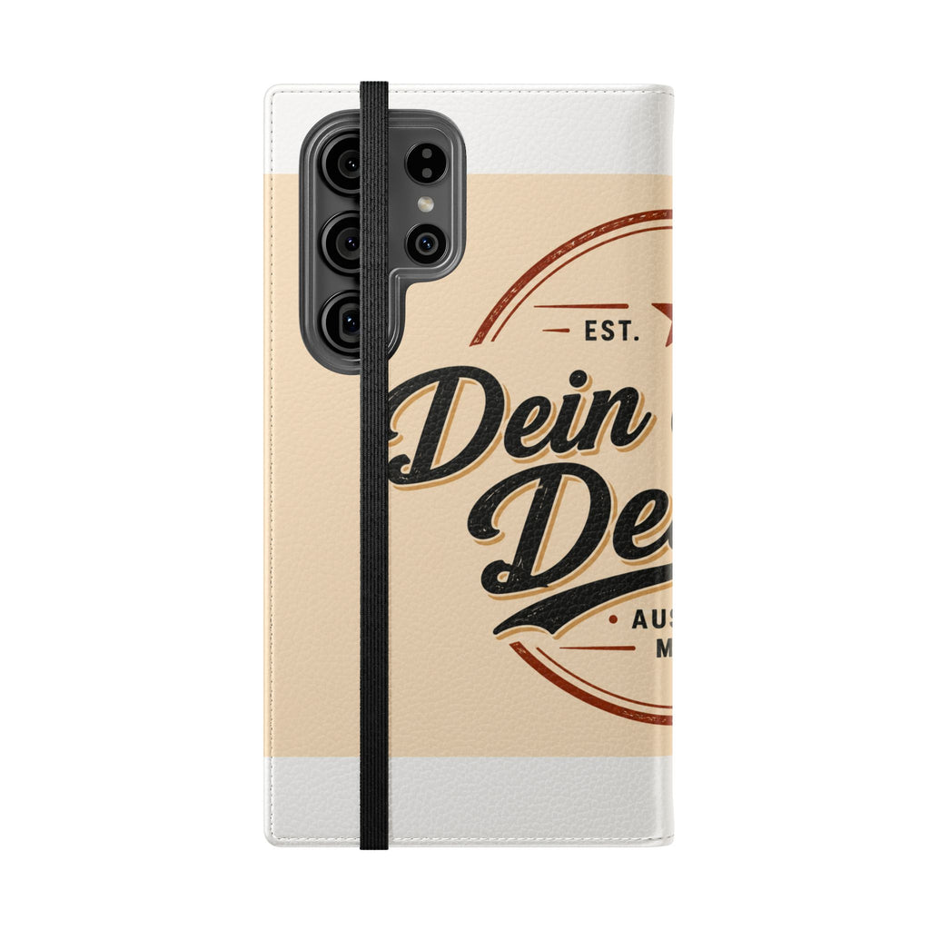 Flip Case Phone Wallet — "Dein eigenes Design!" Vintage Emblem