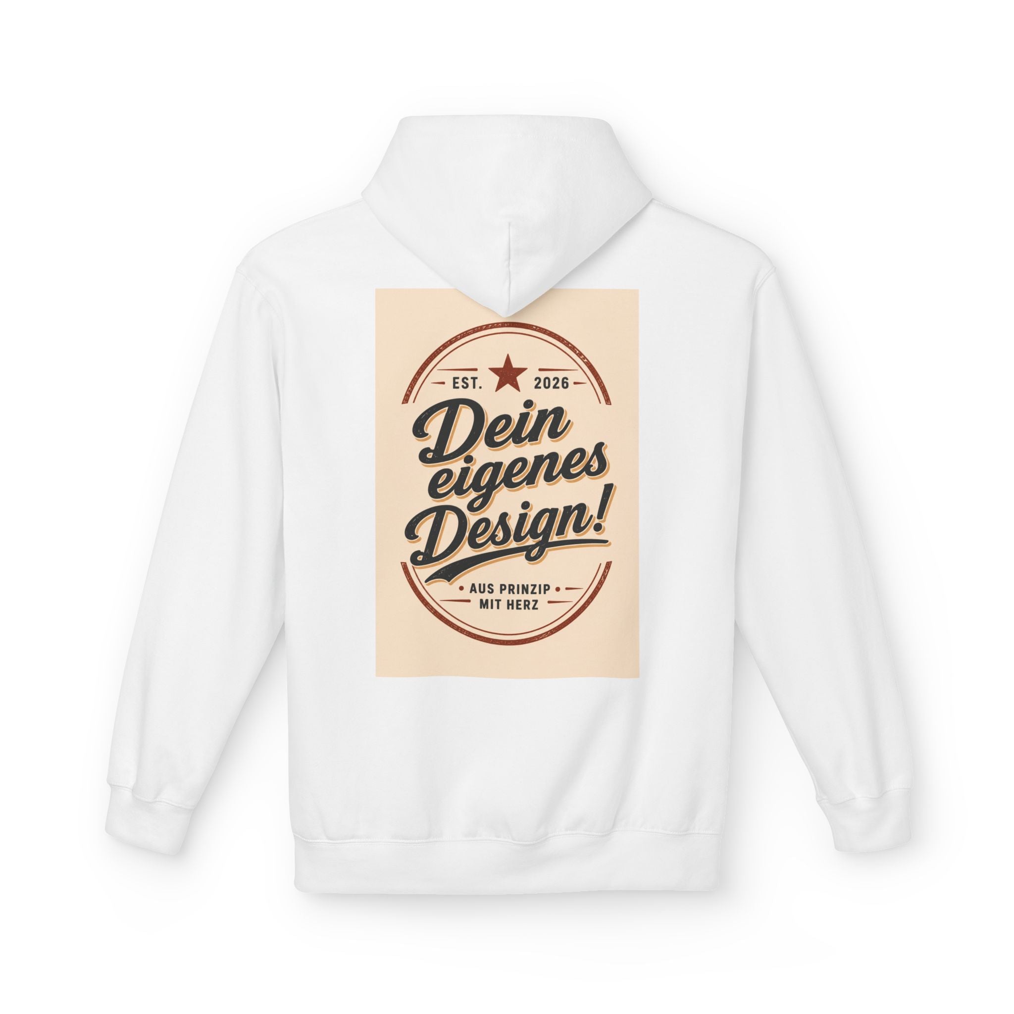 Hoodie — Custom Vintage Badge Design (Dein eigenes Design!)