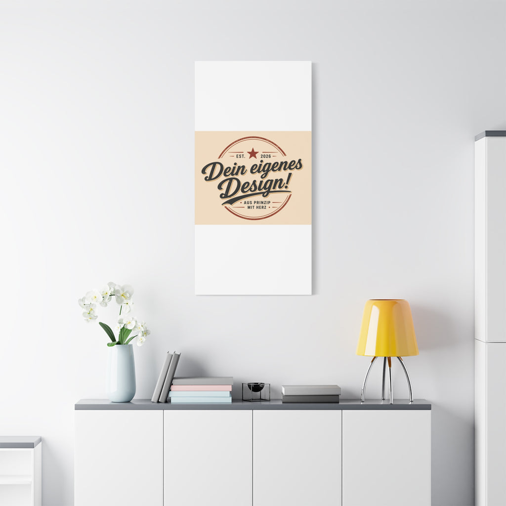 Matte Stretched Canvas - "Dein eigenes Design!" Vintage Badge Wall Art
