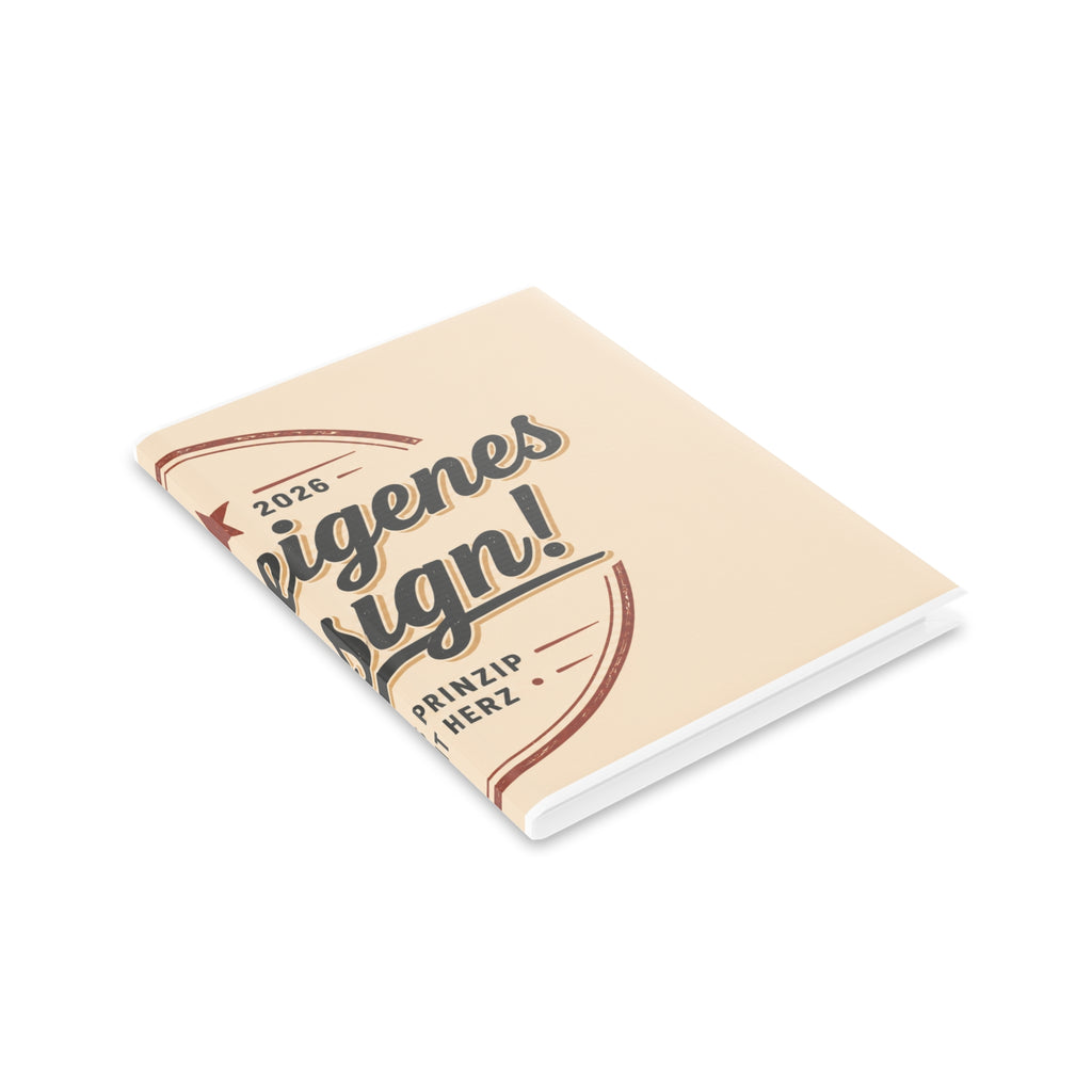 Vintage Badge Hardcover Notebook — 'Dein eigenes Design' Puffy Cover Journal