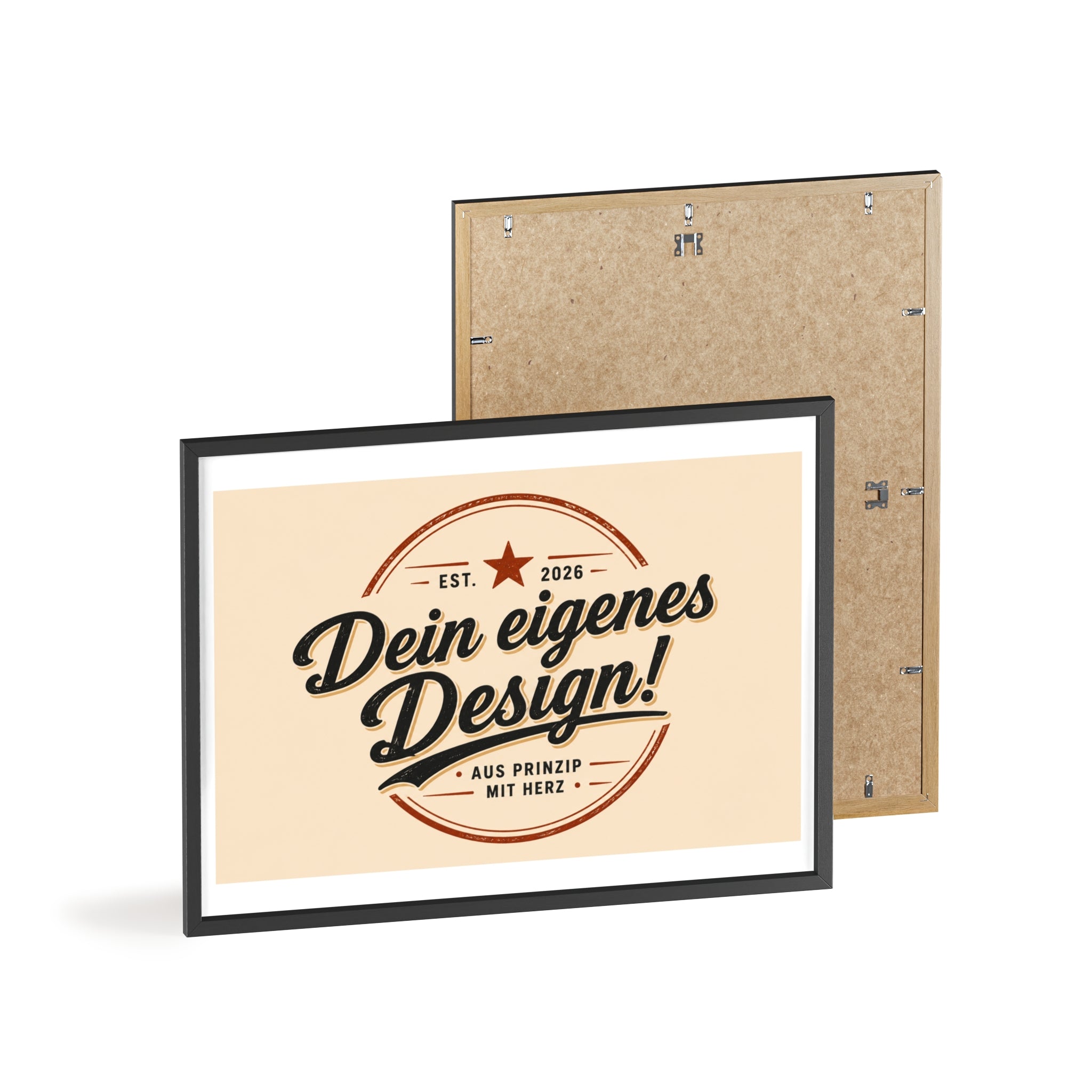 Framed Poster – "Dein eigenes Design!" Custom Wooden Frame Wall Art