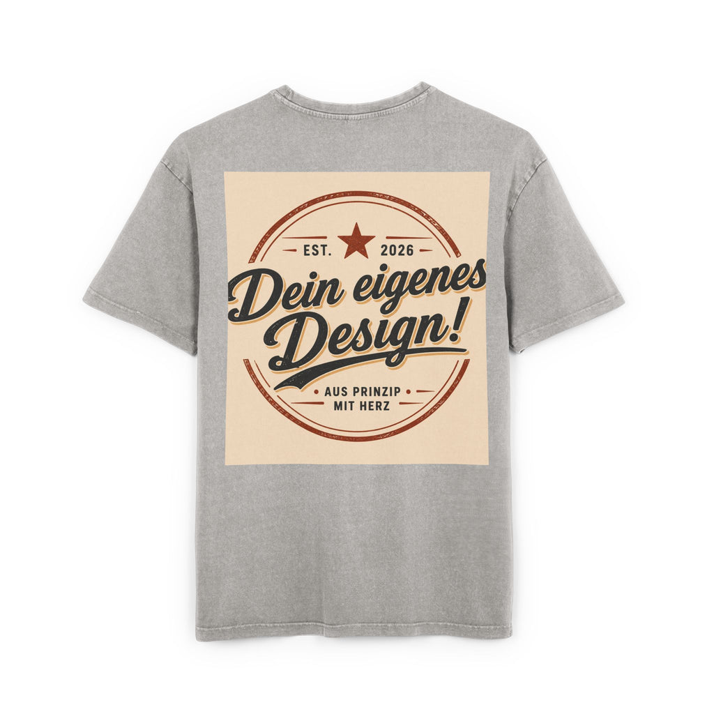 Vintage Logo Tee — "Dein eigenes Design!" Acid Wash Oversized Shirt