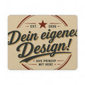 Mouse Mat — Vintage German 'Dein eigenes Design! (Est. 2026)' PU Leather Desk Pad