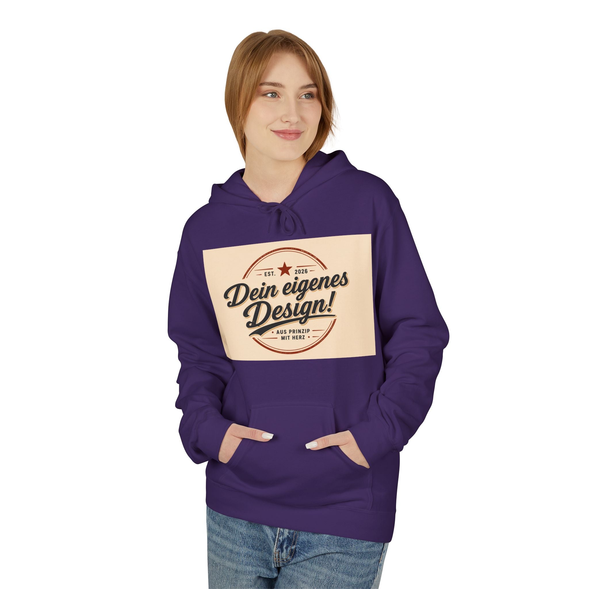 Hoodie — Custom Vintage Badge Design (Dein eigenes Design!)