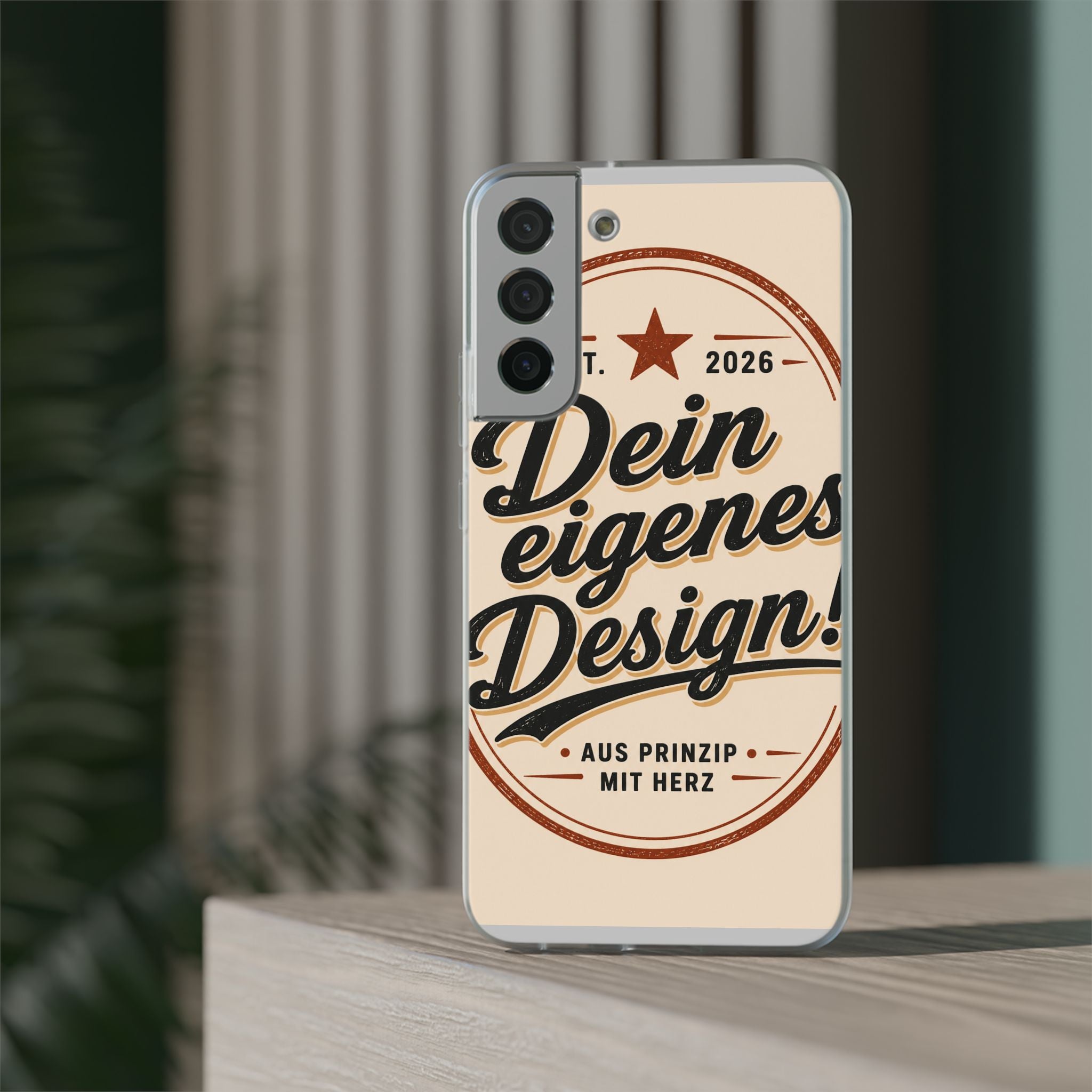 Phone Case — "Dein eigenes Design" Vintage Script Personalized Protective Case