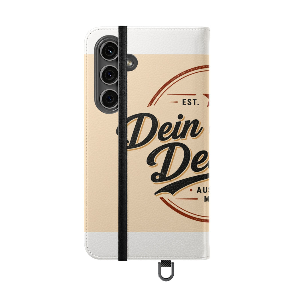 Flip Case Phone Wallet — "Dein eigenes Design!" Vintage Emblem