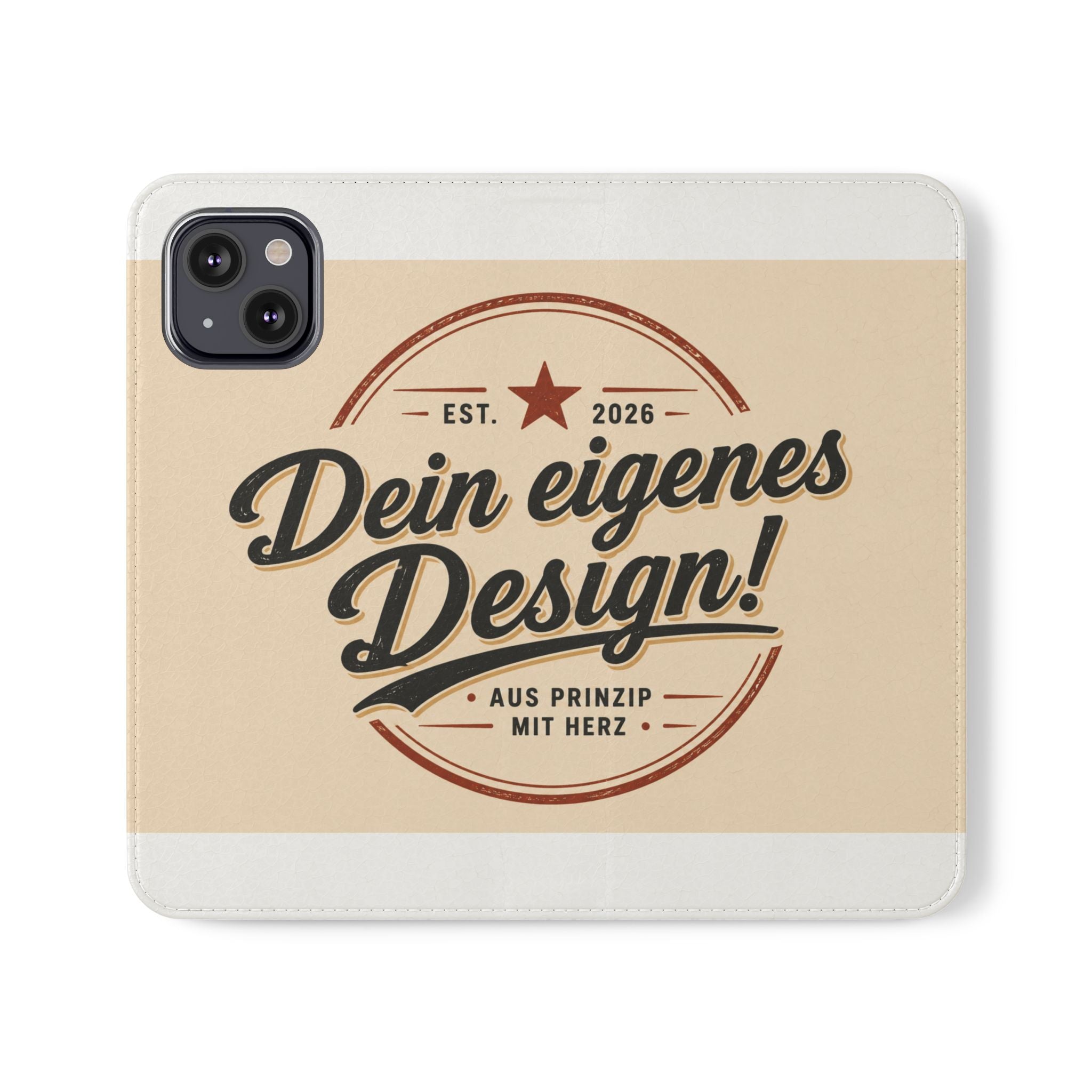 Flip Case Phone Wallet — "Dein eigenes Design!" Vintage Emblem