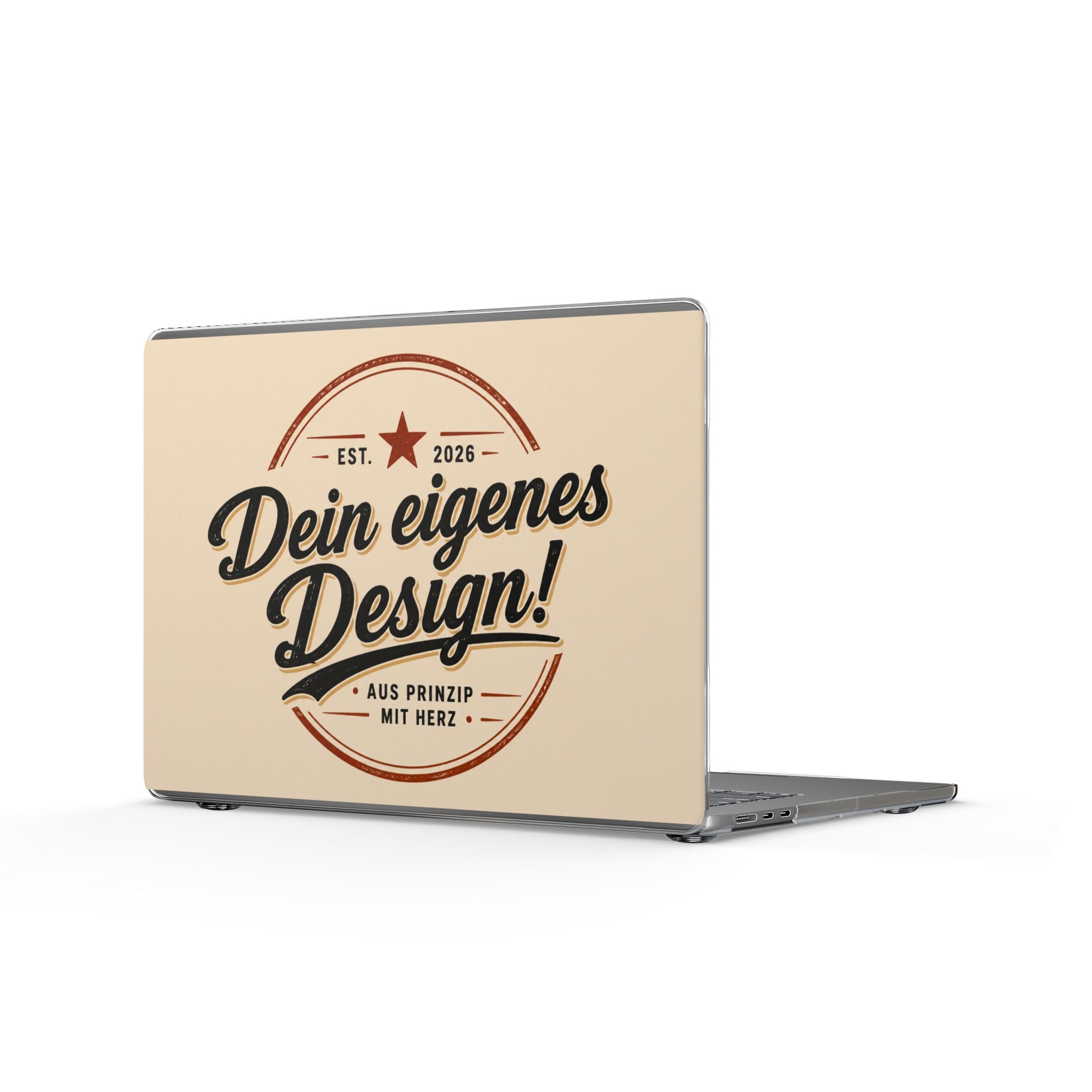 Clear MacBook Case — "Dein eigenes Design!" Customizable Vintage Badge Laptop Cover