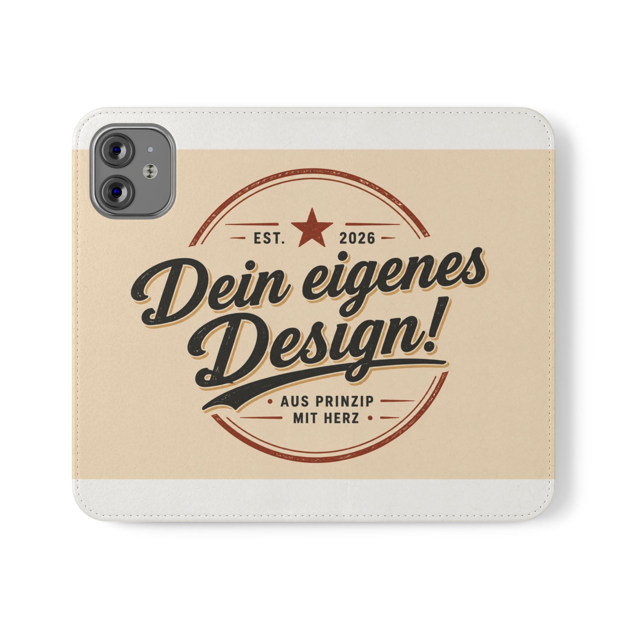 Flip Case Phone Wallet — "Dein eigenes Design!" Vintage Emblem