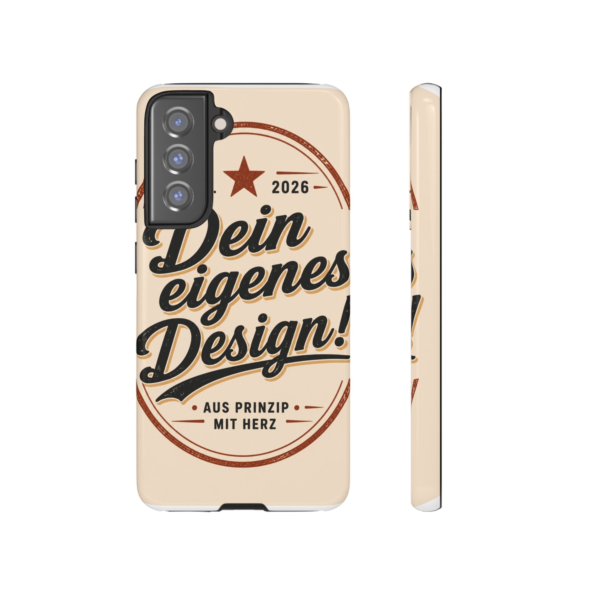 Custom Tough Phone Case — "Dein eigenes Design" Vintage Script Tough Case