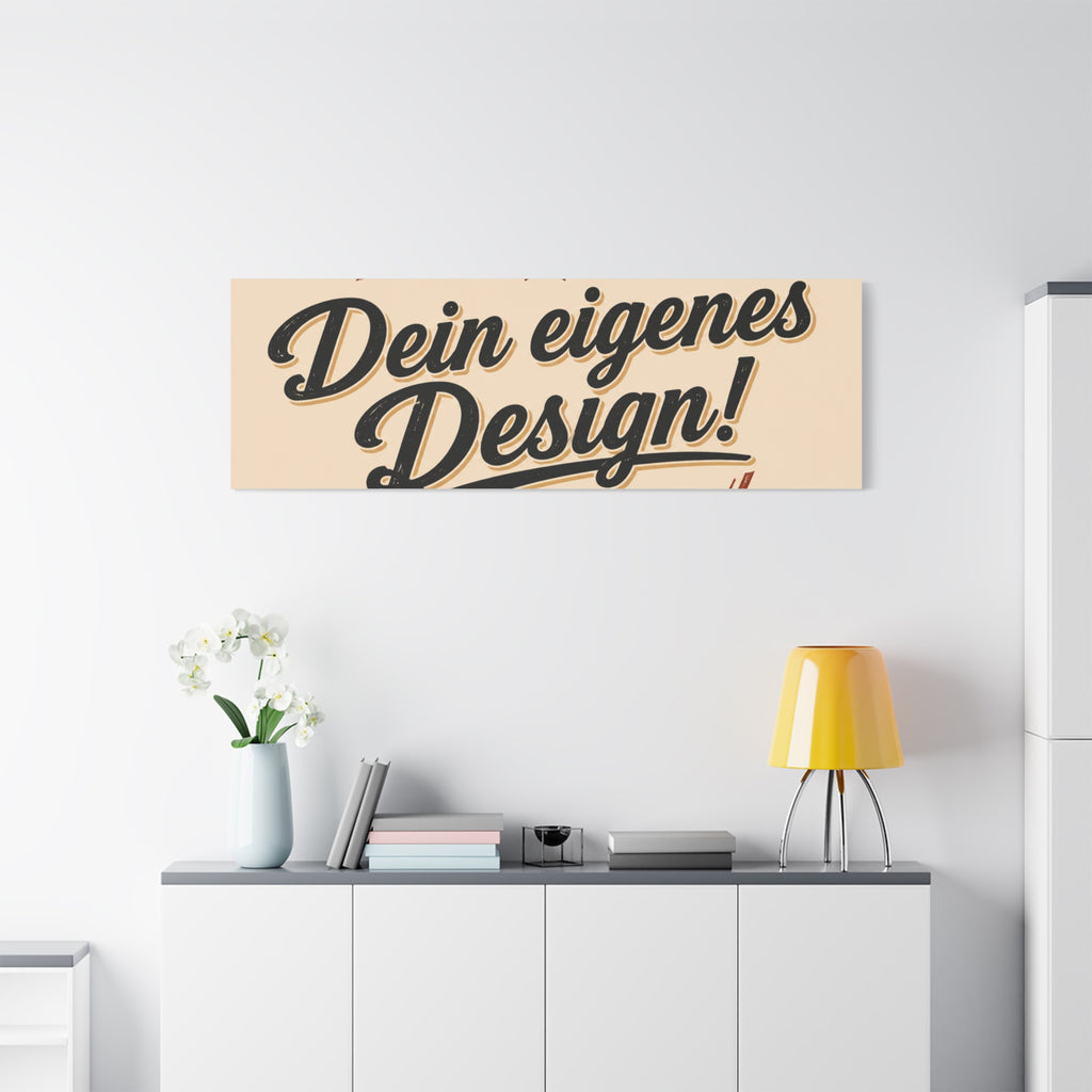 Matte Stretched Canvas - "Dein eigenes Design!" Vintage Badge Wall Art