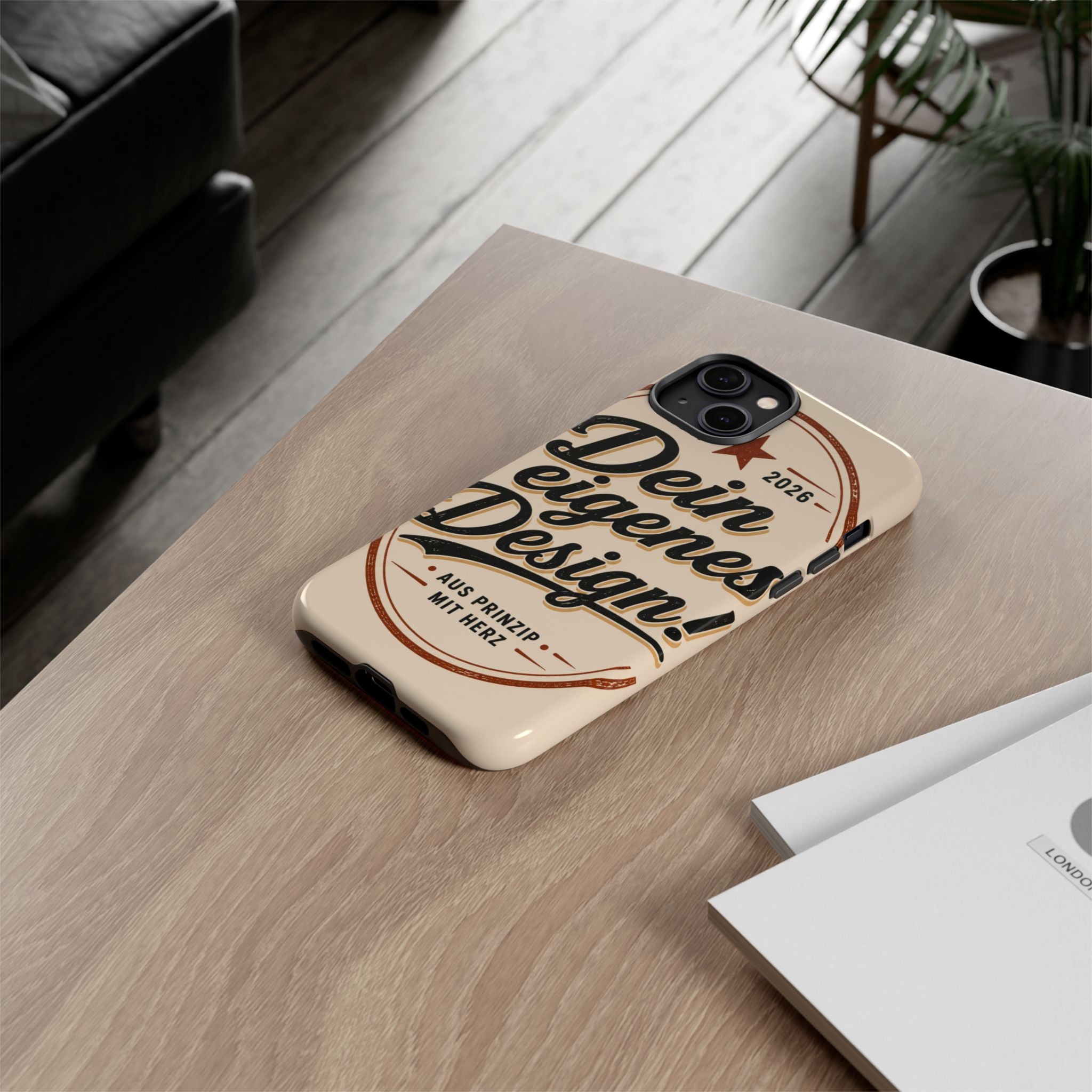 Custom Tough Phone Case — "Dein eigenes Design" Vintage Script Tough Case