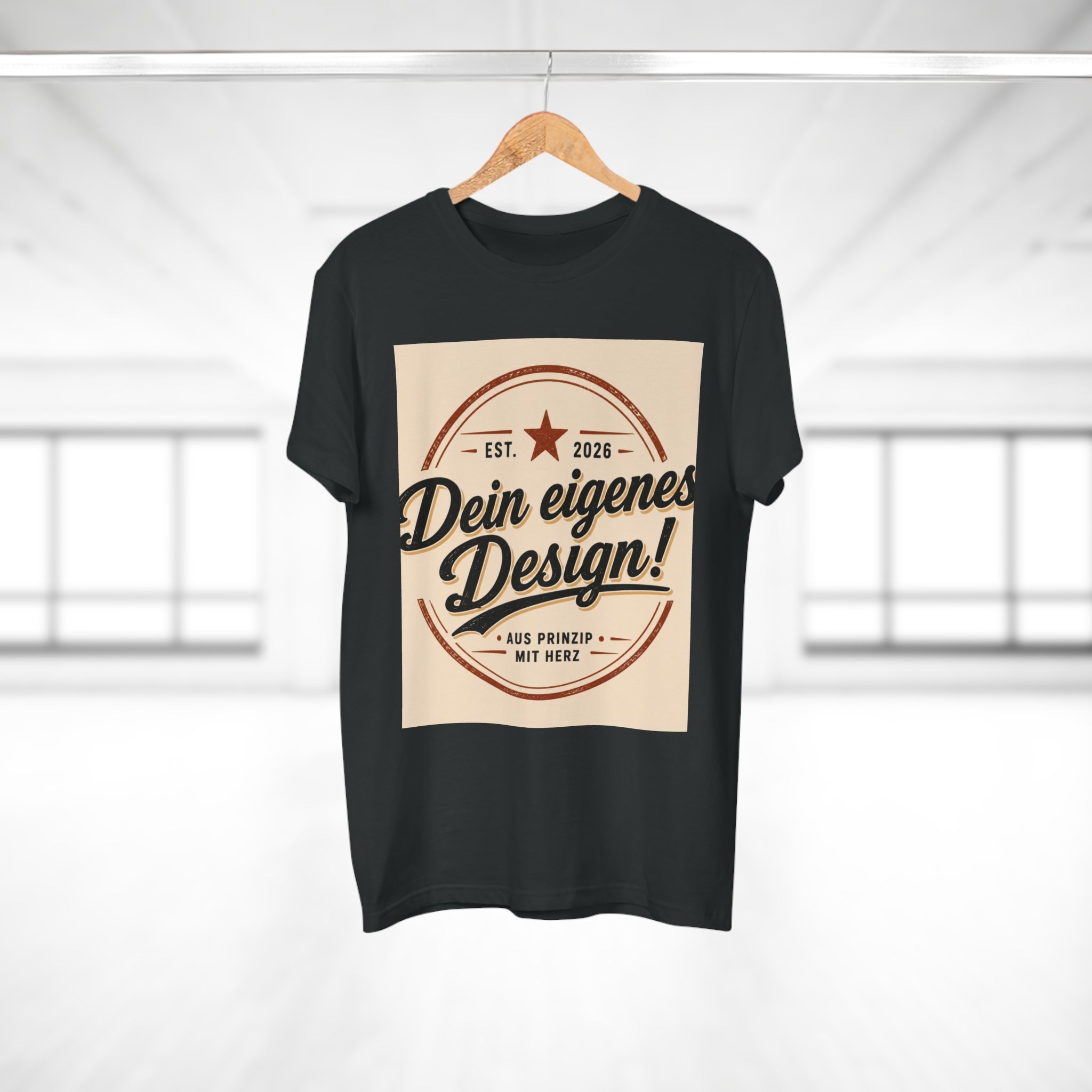 Men's Vintage Badge T‑Shirt — "Dein eigenes Design!" Retro Logo Tee