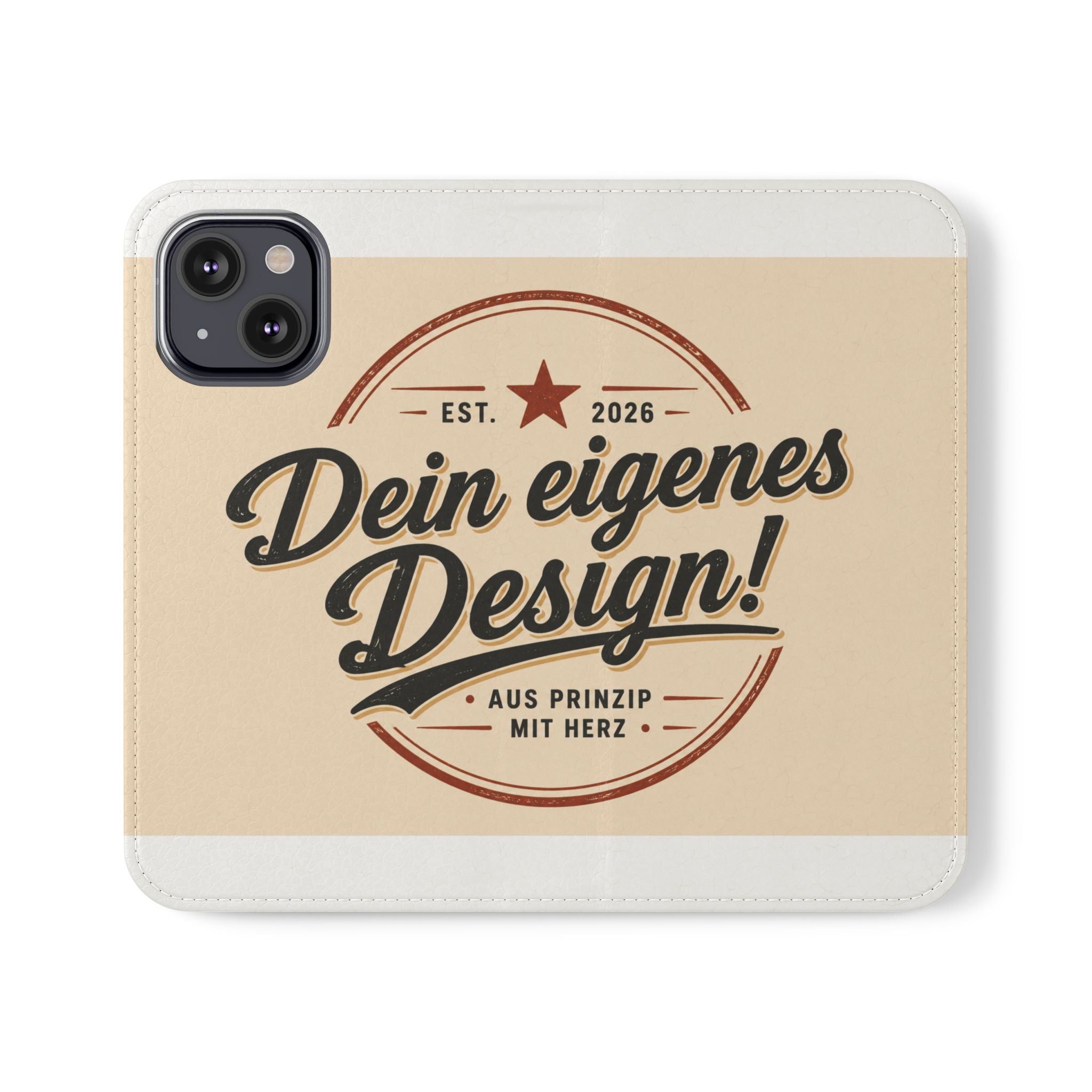 Flip Case Phone Wallet — "Dein eigenes Design!" Vintage Emblem