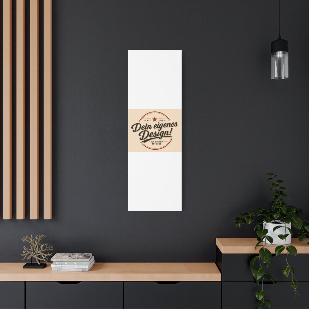 Matte Stretched Canvas - "Dein eigenes Design!" Vintage Badge Wall Art