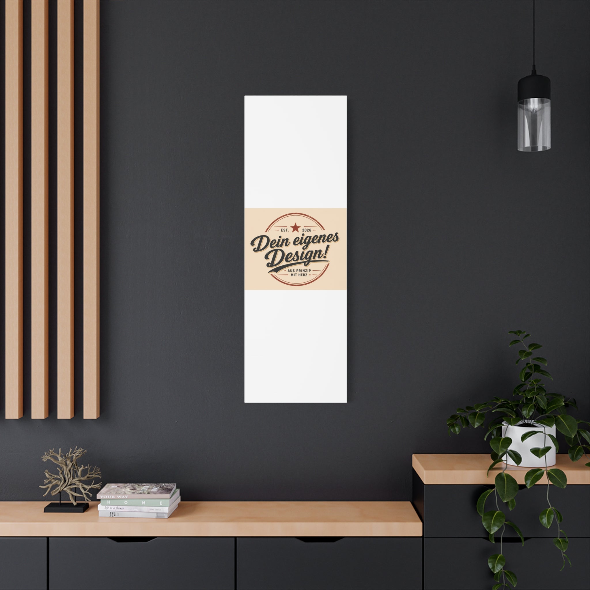 Matte Stretched Canvas - "Dein eigenes Design!" Vintage Badge Wall Art