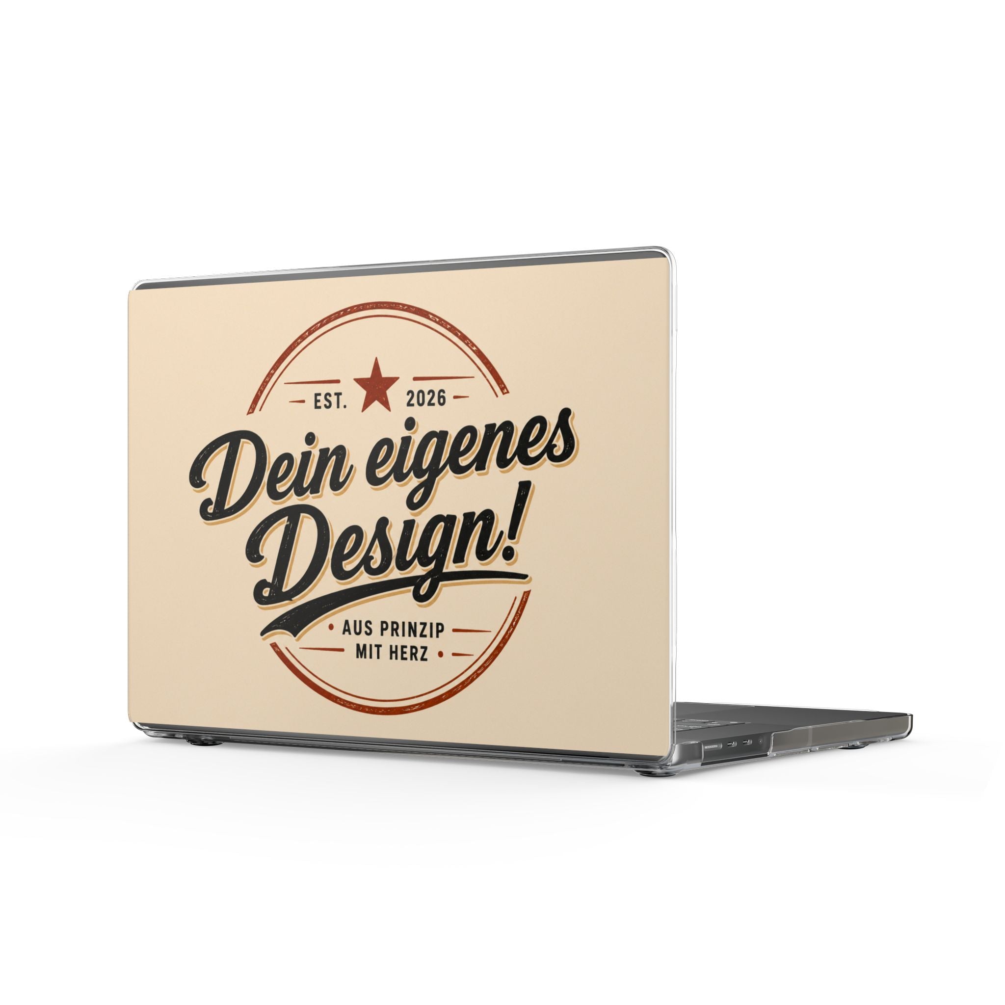 Clear MacBook Case — "Dein eigenes Design!" Customizable Vintage Badge Laptop Cover