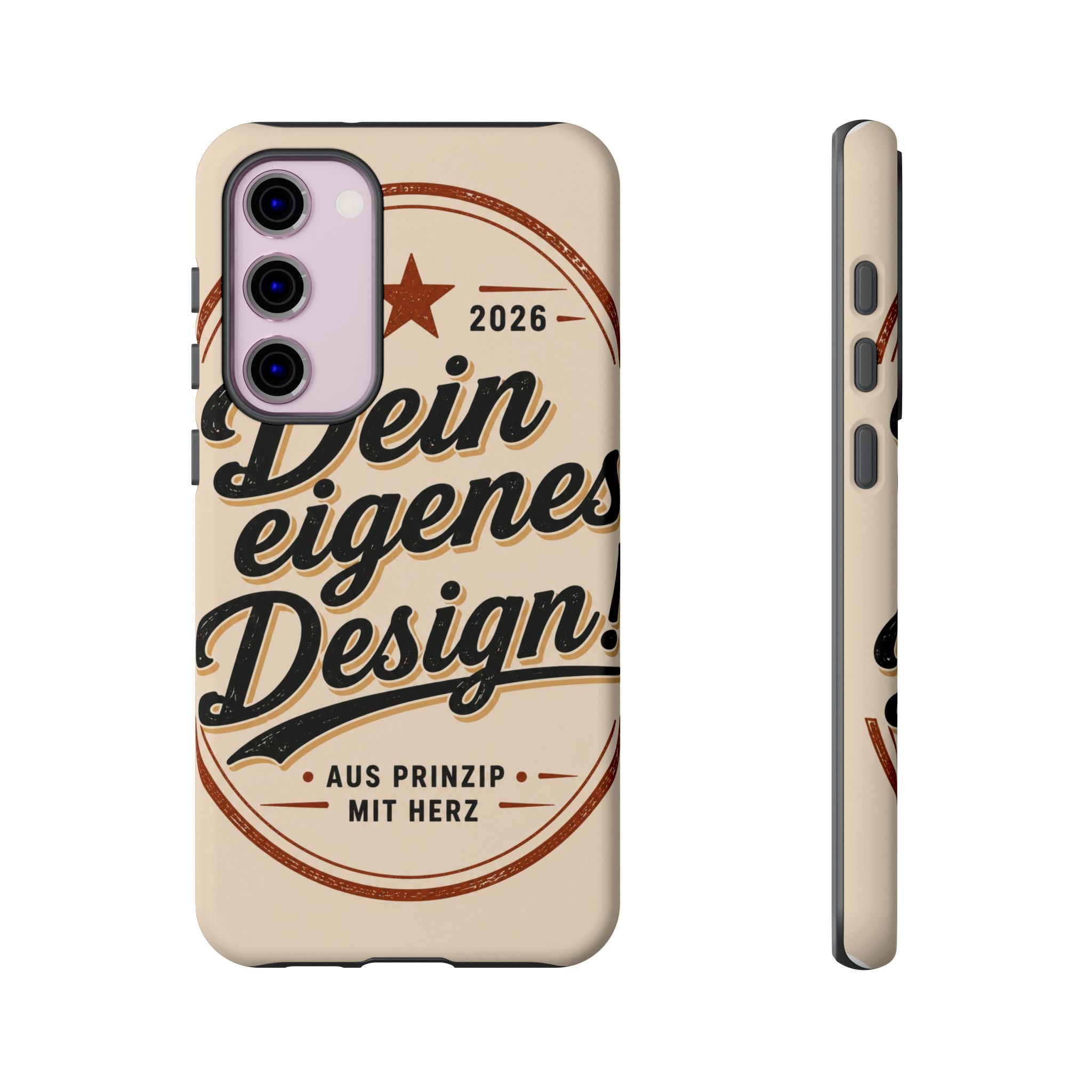 Custom Tough Phone Case — "Dein eigenes Design" Vintage Script Tough Case