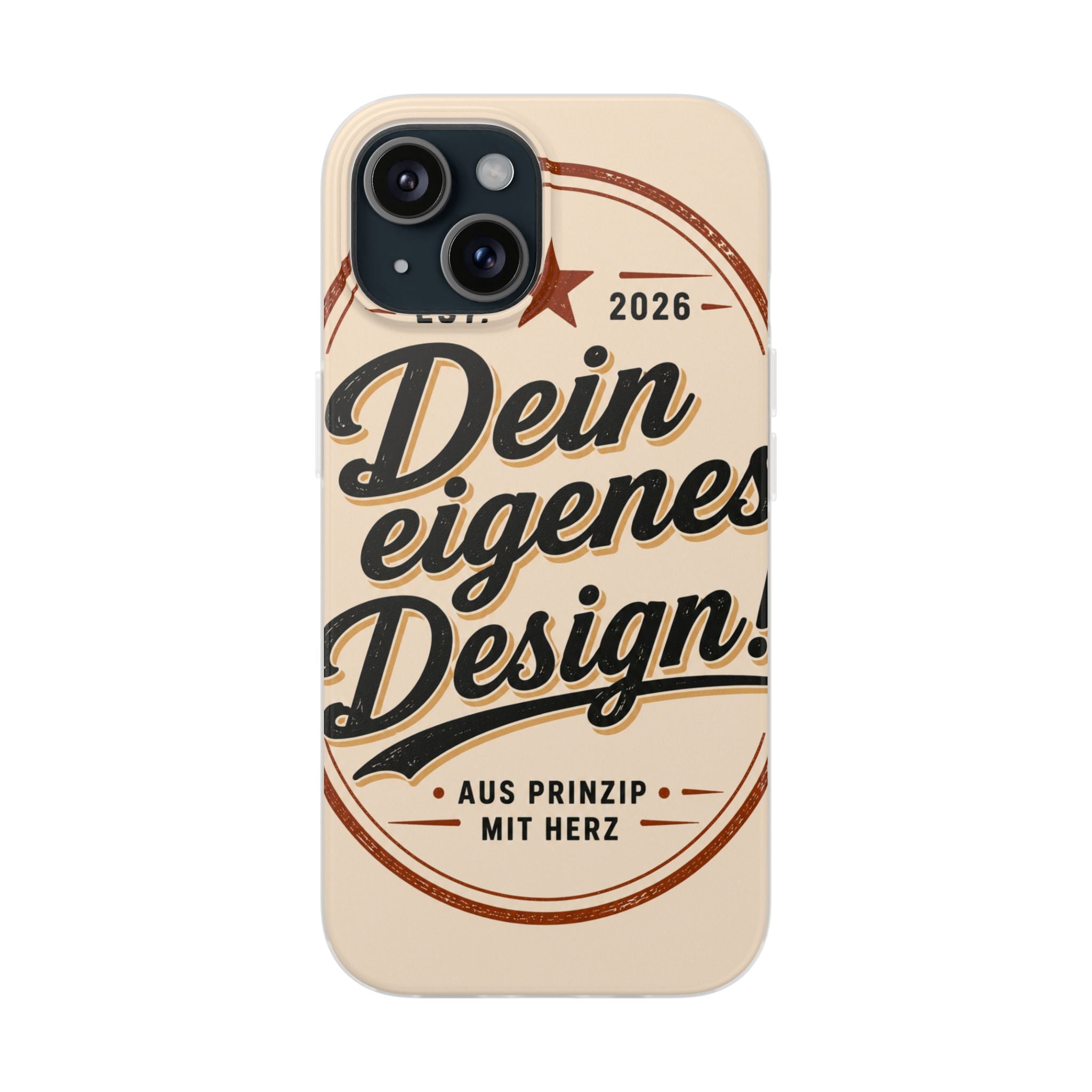 Phone Case — "Dein eigenes Design" Vintage Script Personalized Protective Case