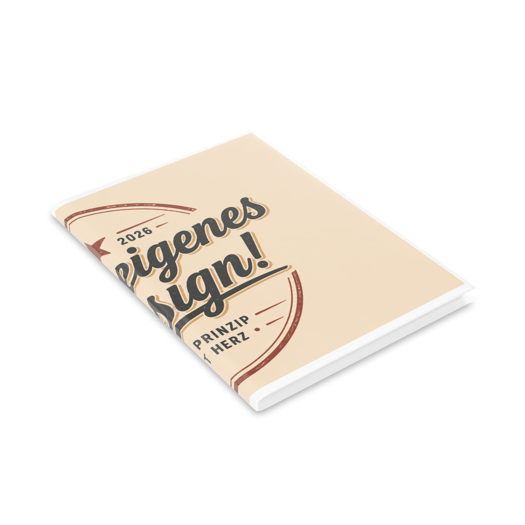 Vintage Badge Hardcover Notebook — 'Dein eigenes Design' Puffy Cover Journal