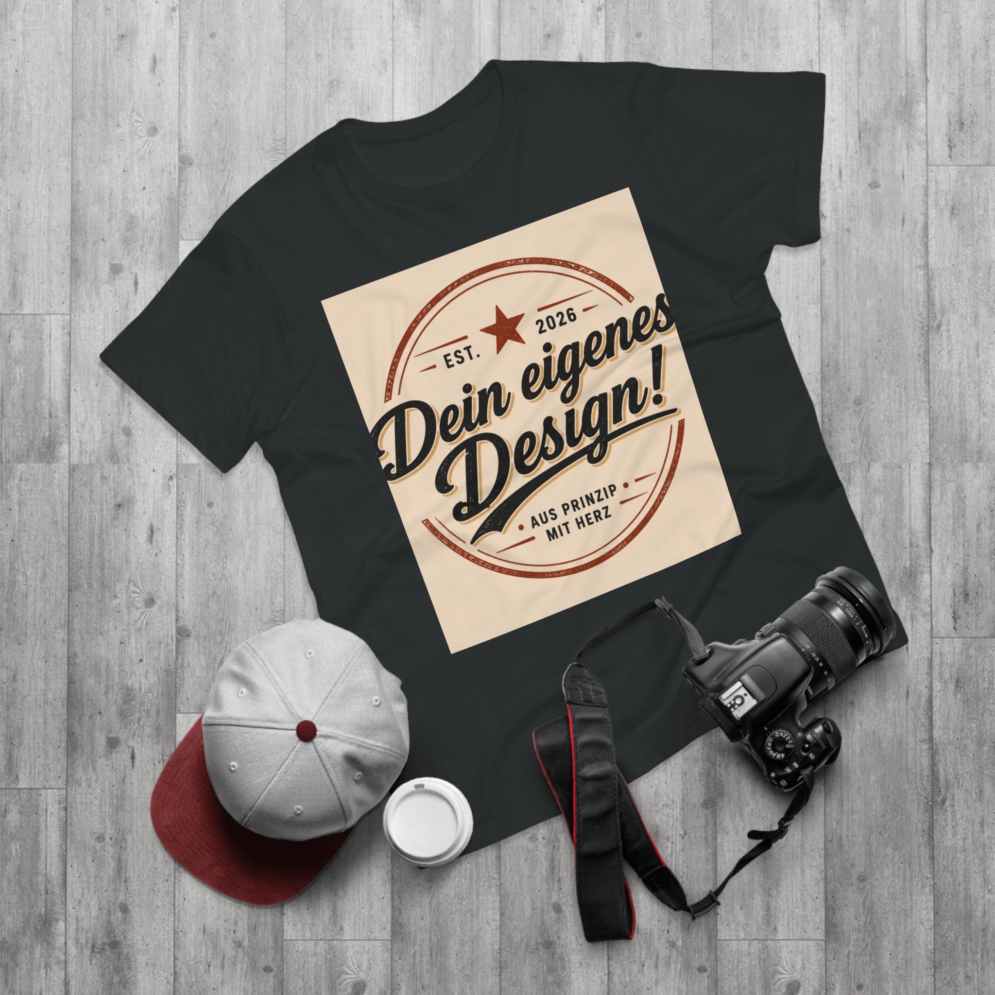 Men's Vintage Badge T‑Shirt — "Dein eigenes Design!" Retro Logo Tee