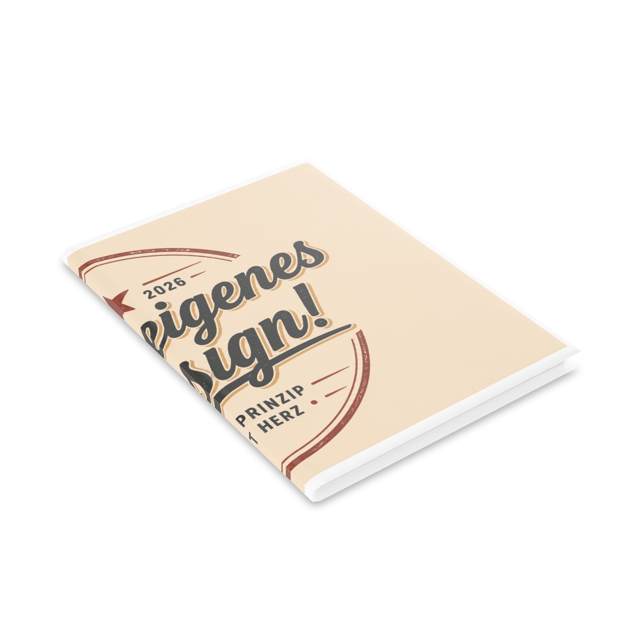 Vintage Badge Hardcover Notebook — 'Dein eigenes Design' Puffy Cover Journal
