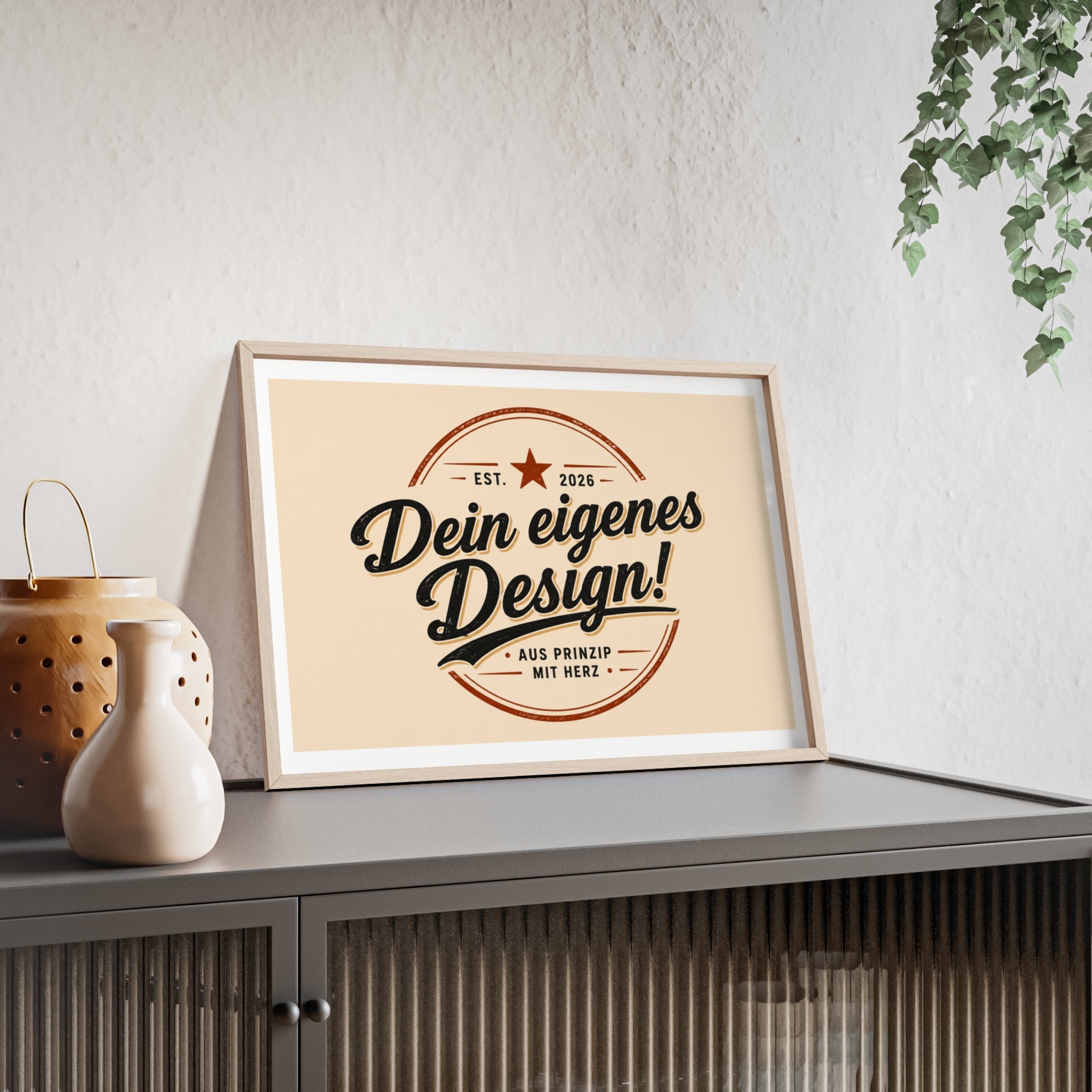Framed Poster – "Dein eigenes Design!" Custom Wooden Frame Wall Art