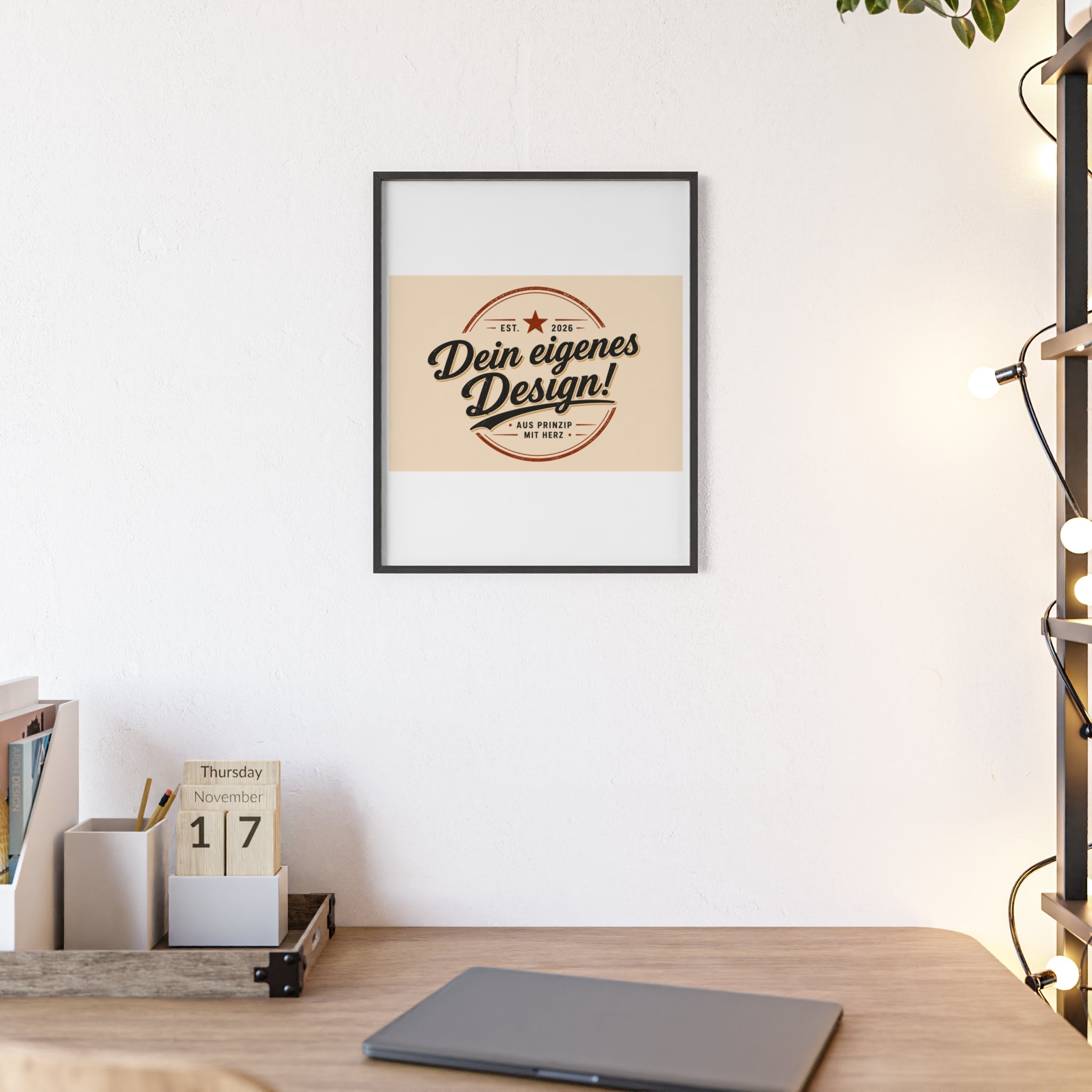 Framed Poster – "Dein eigenes Design!" Custom Wooden Frame Wall Art
