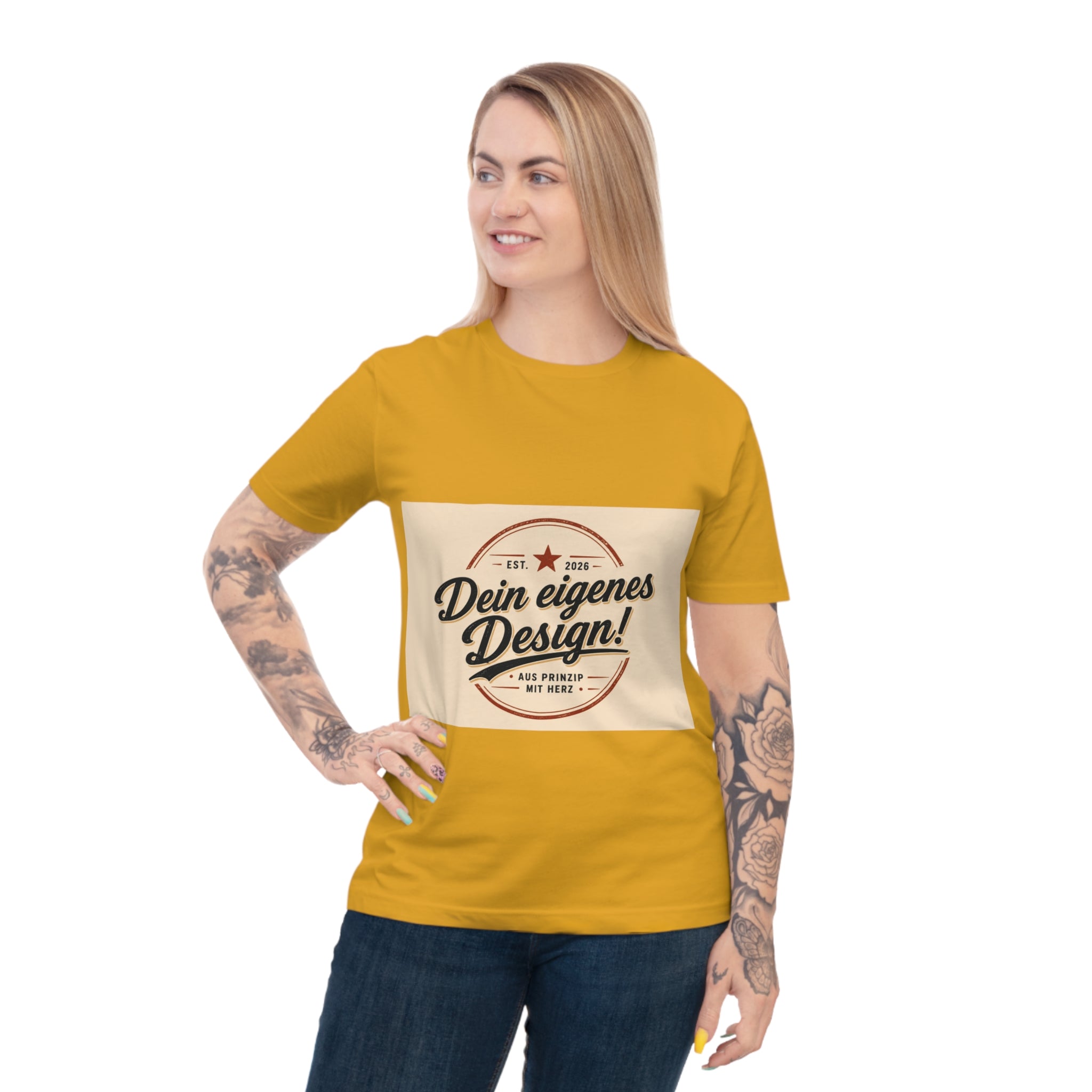 Vintage Badge T‑Shirt — "Dein eigenes Design!" Custom Retro Graphic Tee