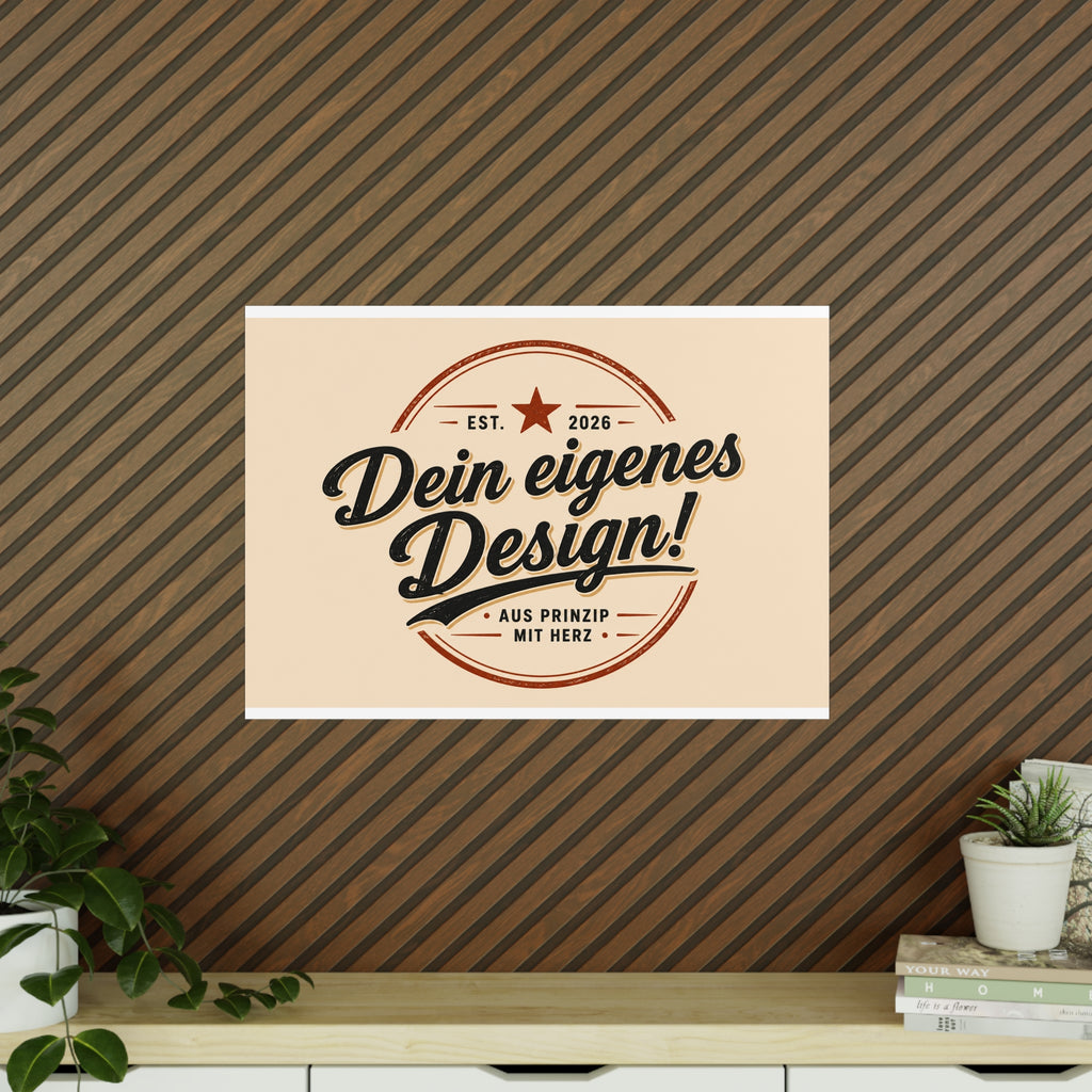 Custom Photopaper Poster — Personalizable Vintage Badge Design (Dein eigenes Design!)