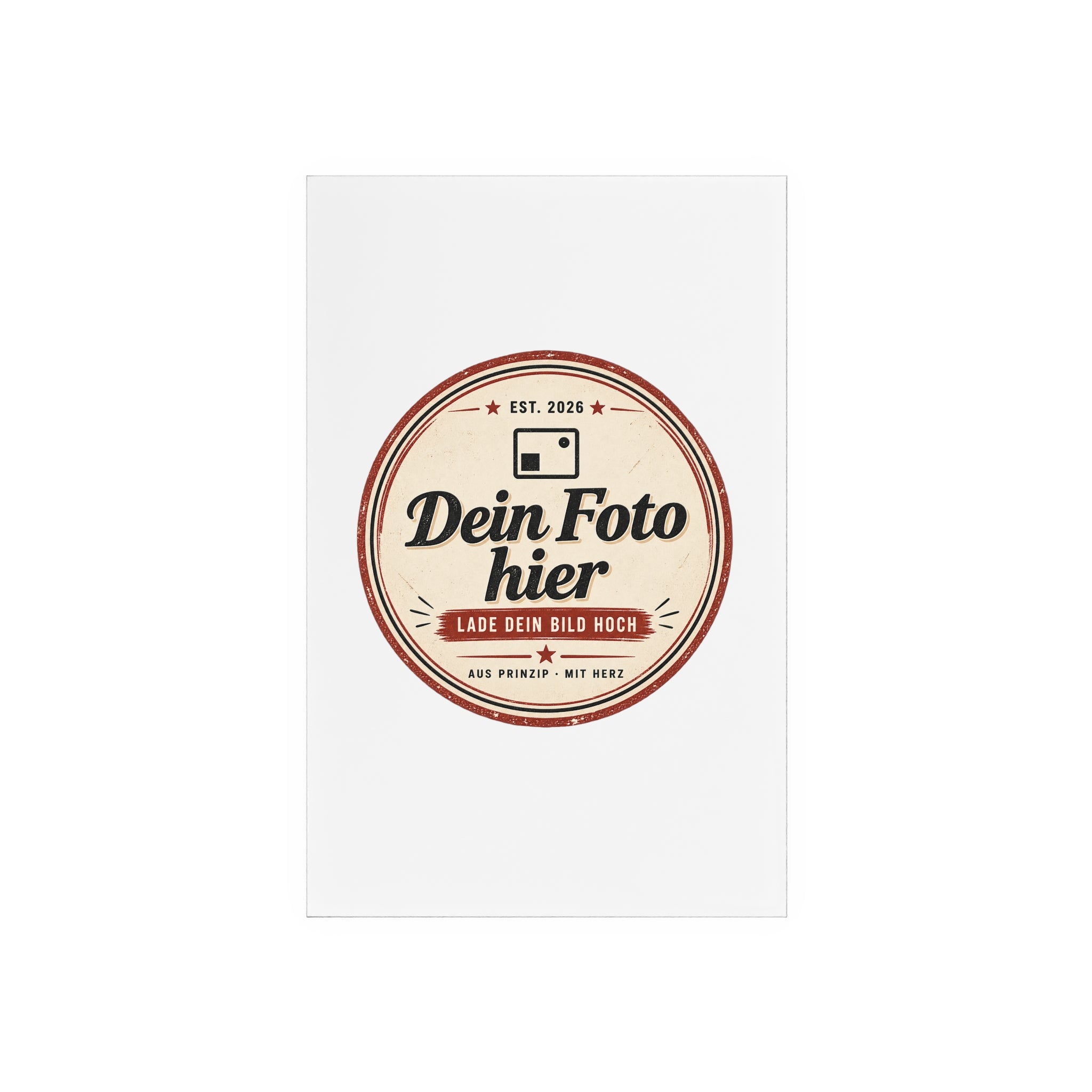 Personalized Table Sign with Photo – Engraved Acrylic Sign with Wooden Stand