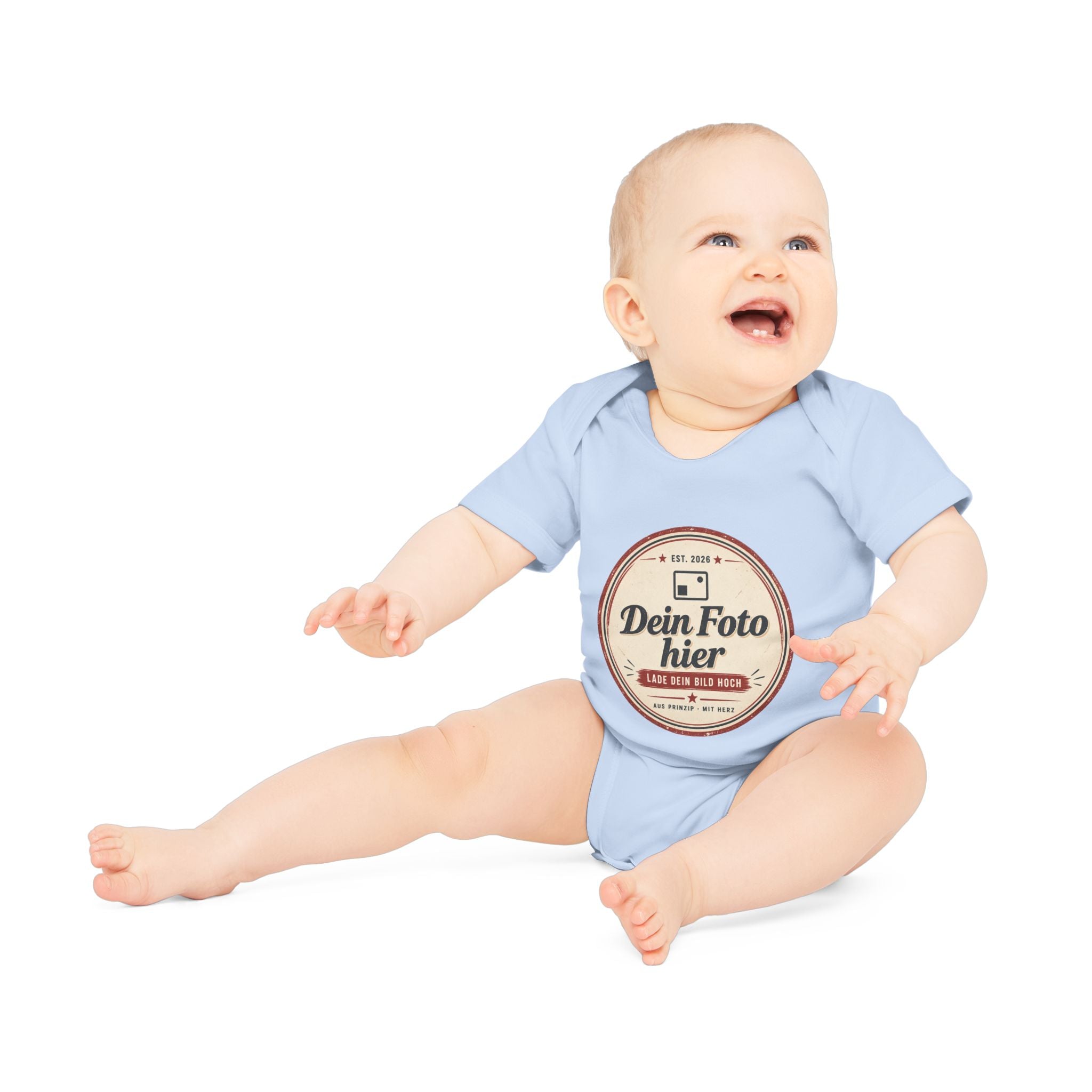Personalised Organic Cotton Baby Bodysuit – Print your own design on a romper