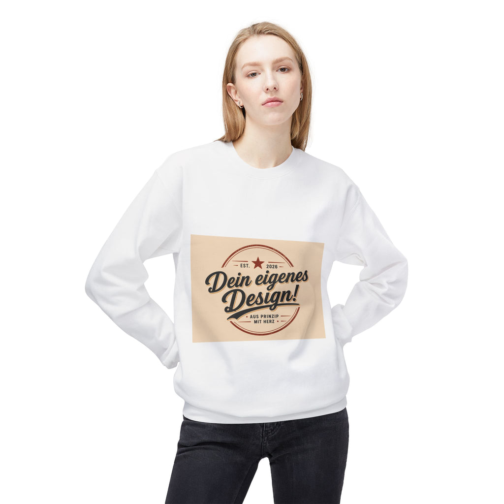 Crewneck Sweatshirt — "Dein eigenes Design!" Retro Badge Graphic