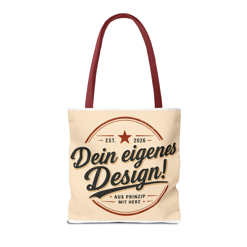 Custom Design Tote Bag — "Dein eigenes Design!" Vintage Emblem Canvas Shopper