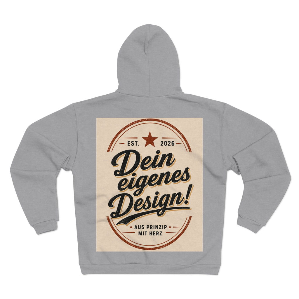 Vintage Badge Zip Hoodie – "Dein eigenes Design!" Graphic