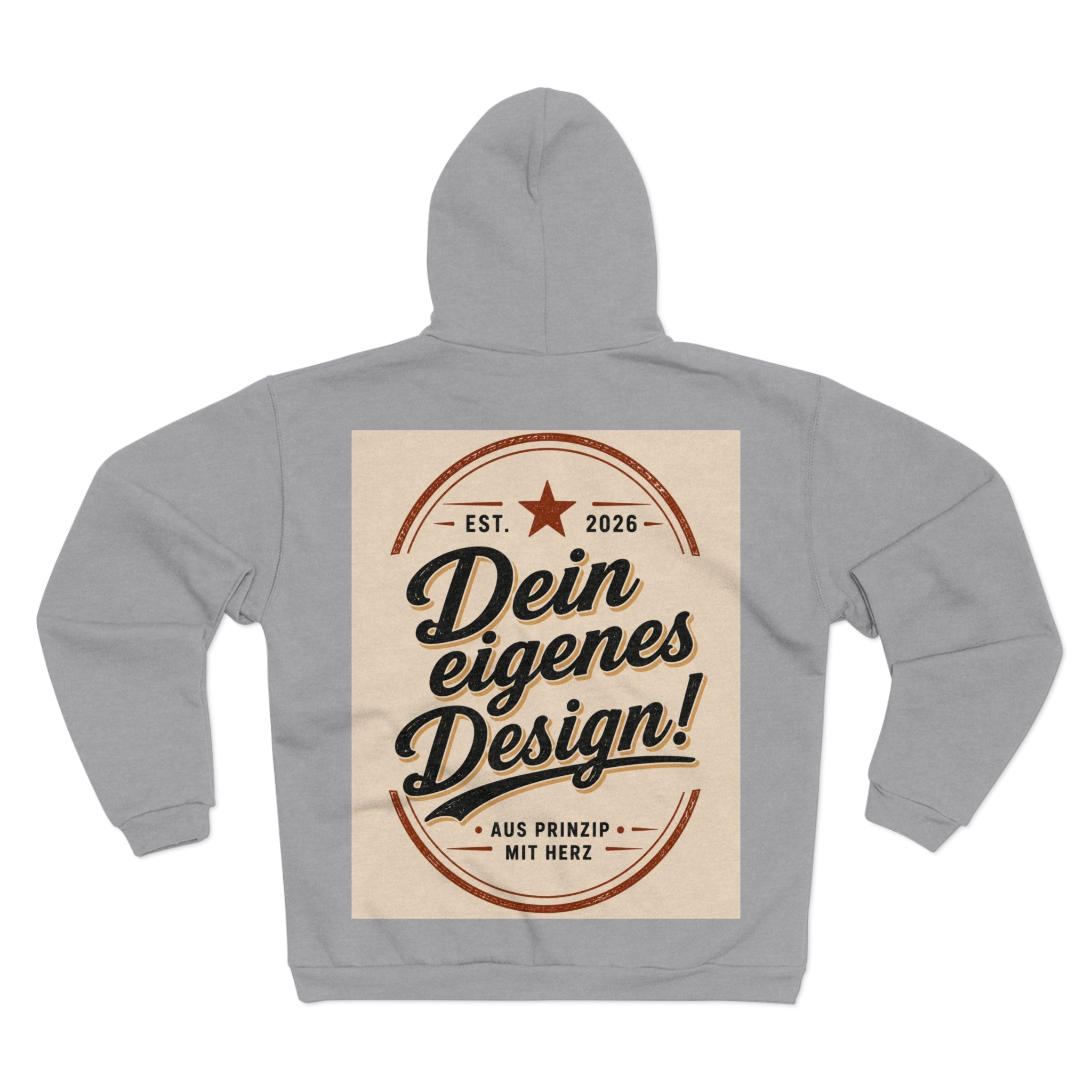 Vintage Badge Zip Hoodie – "Dein eigenes Design!" Graphic