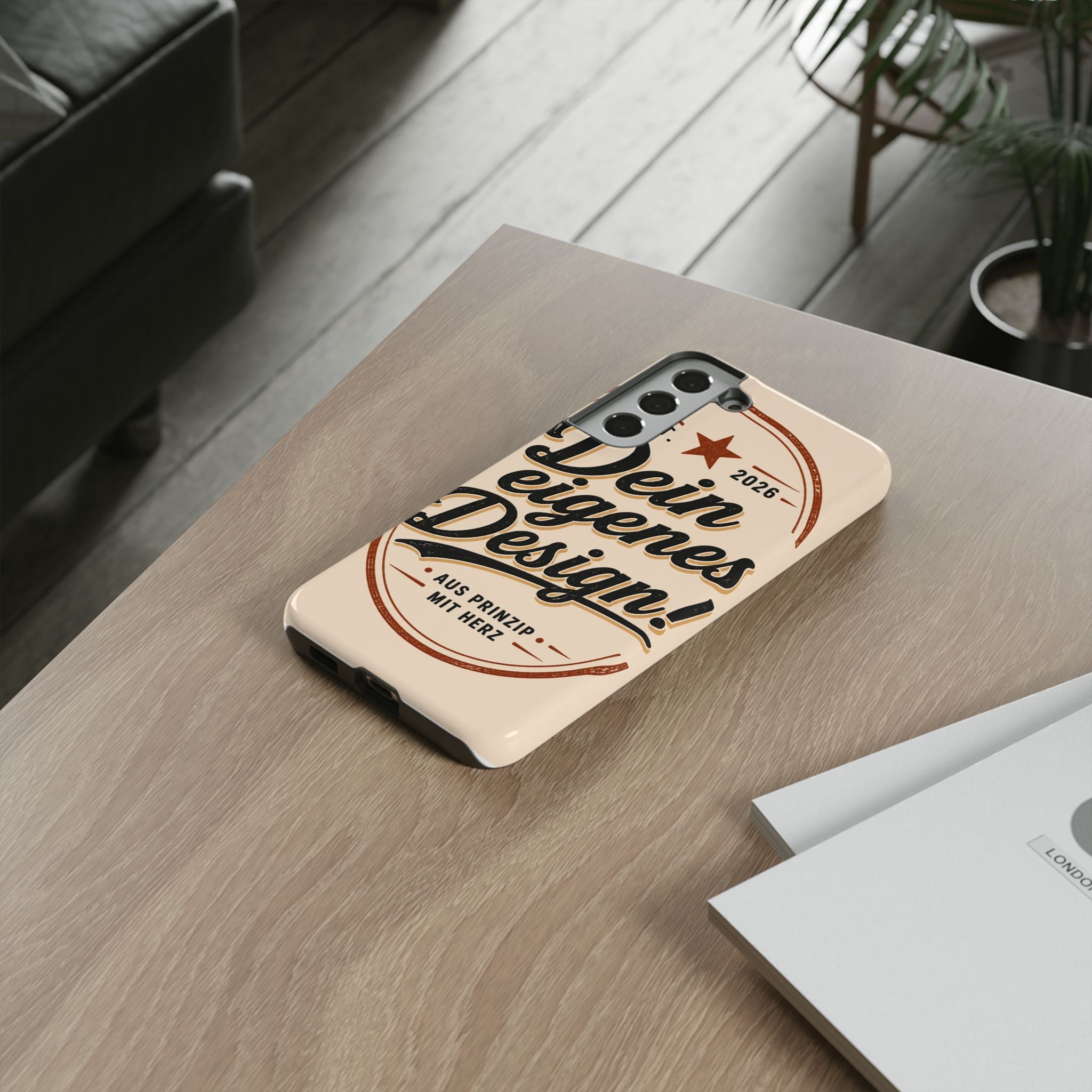 Custom Tough Phone Case — "Dein eigenes Design" Vintage Script Tough Case