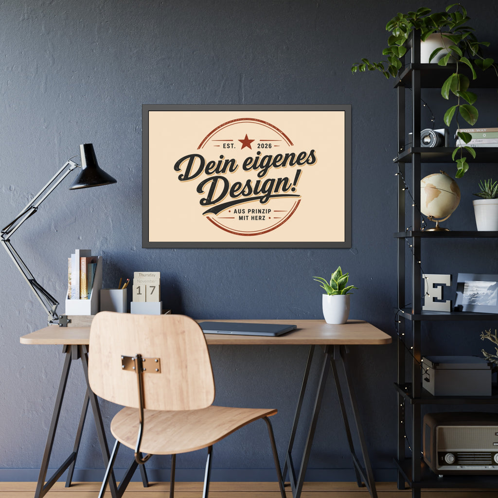 Framed Poster — Custom 'Dein eigenes Design!' Wall Art (Vintage Badge)