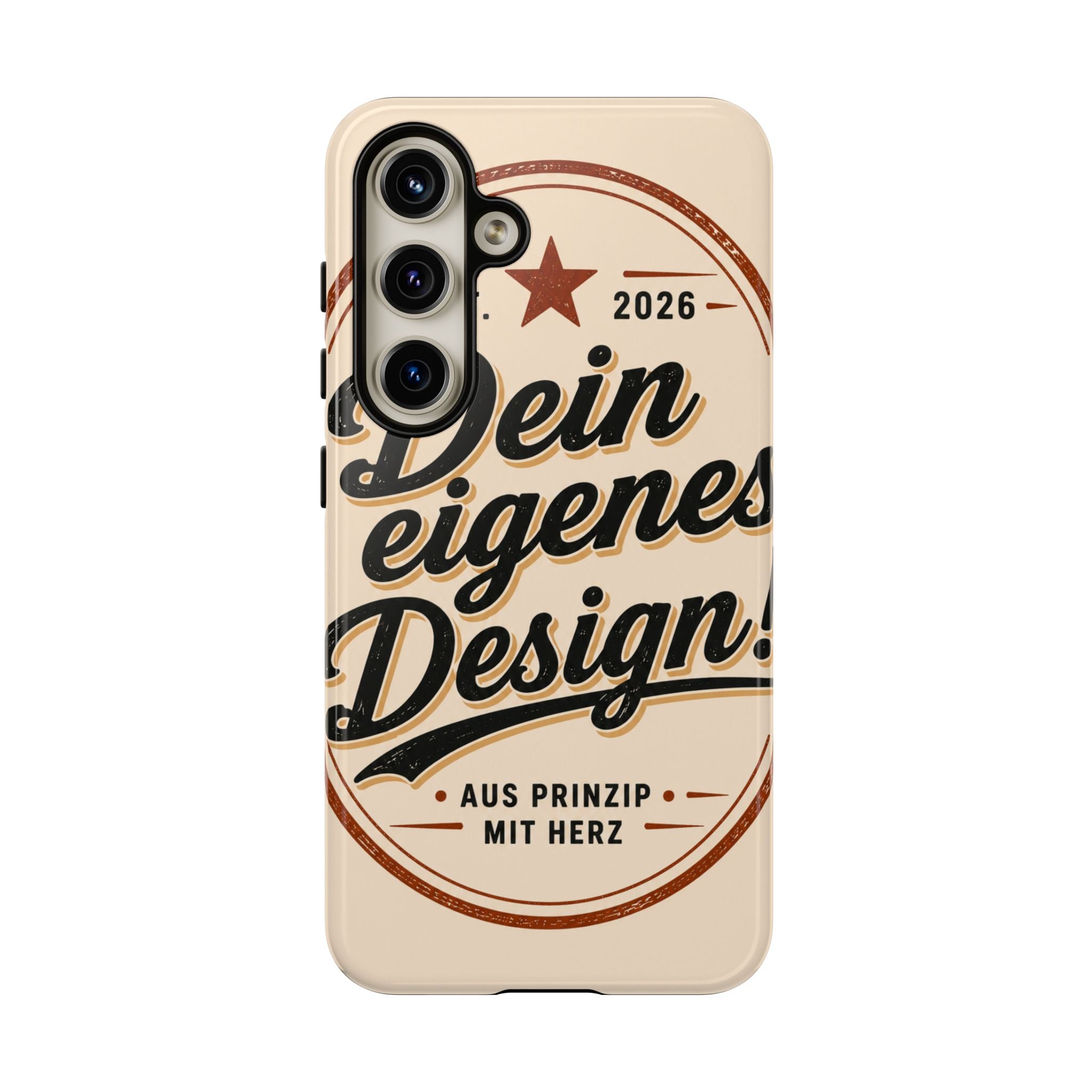 Custom Tough Phone Case — "Dein eigenes Design" Vintage Script Tough Case