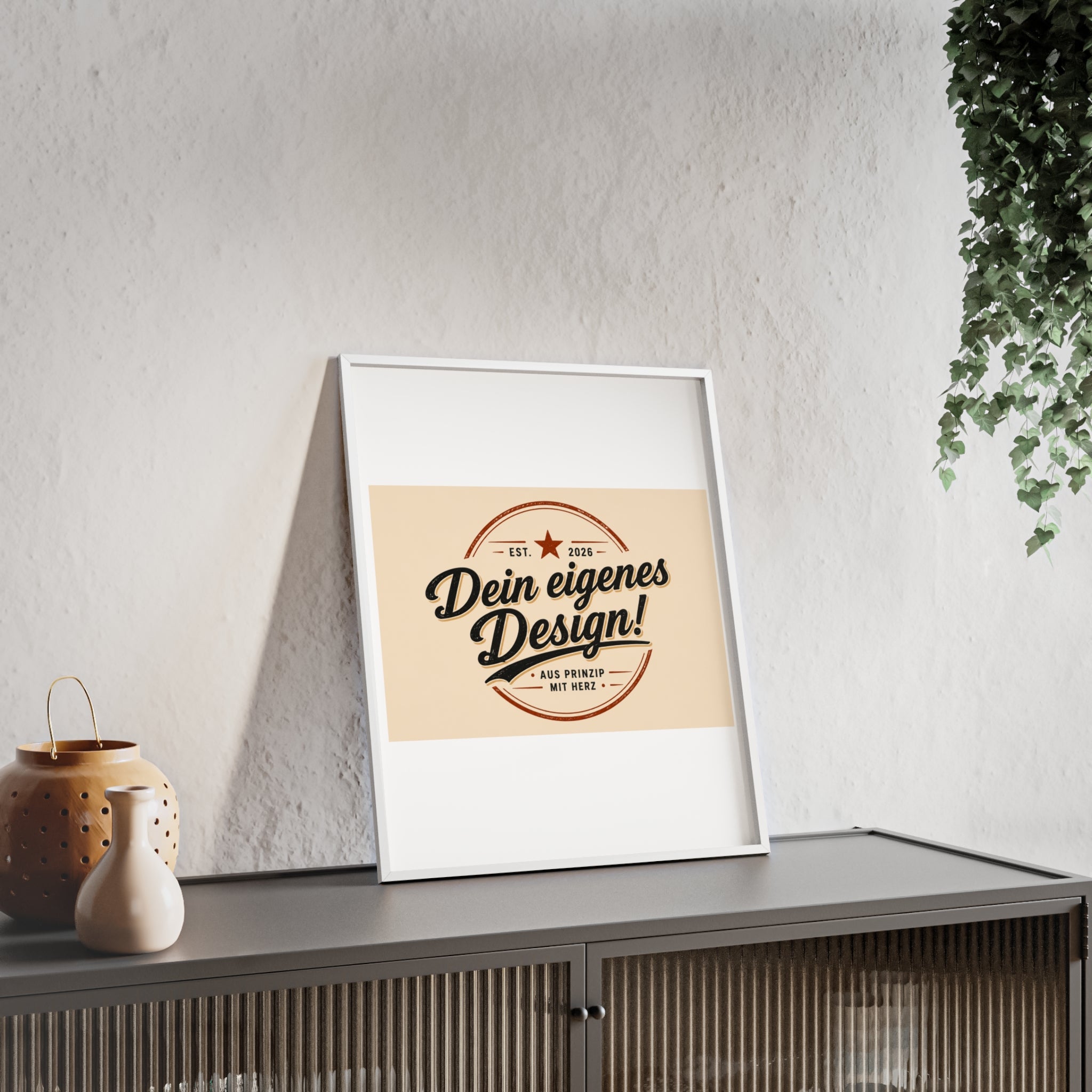 Framed Poster – "Dein eigenes Design!" Custom Wooden Frame Wall Art