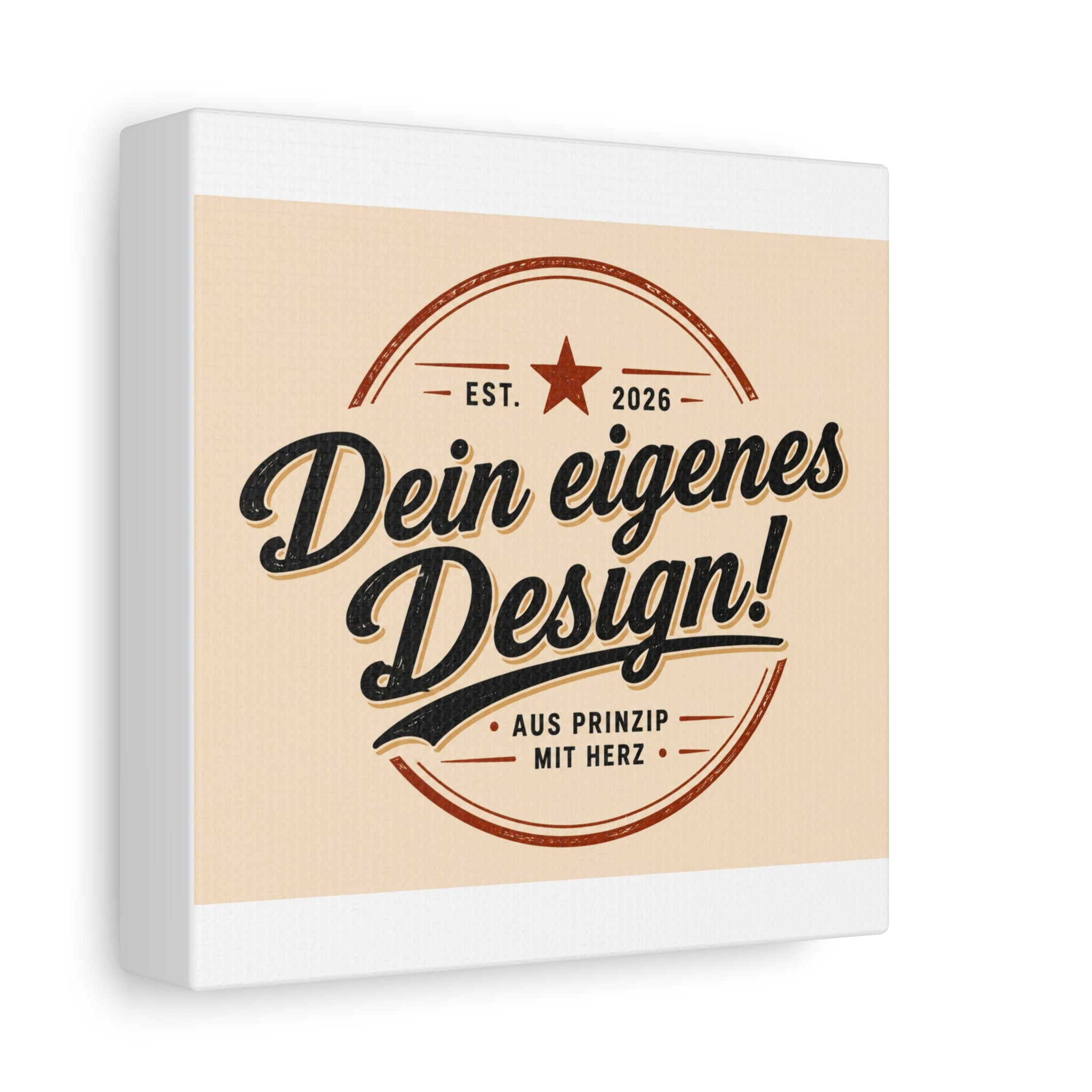 Matte Stretched Canvas - "Dein eigenes Design!" Vintage Badge Wall Art