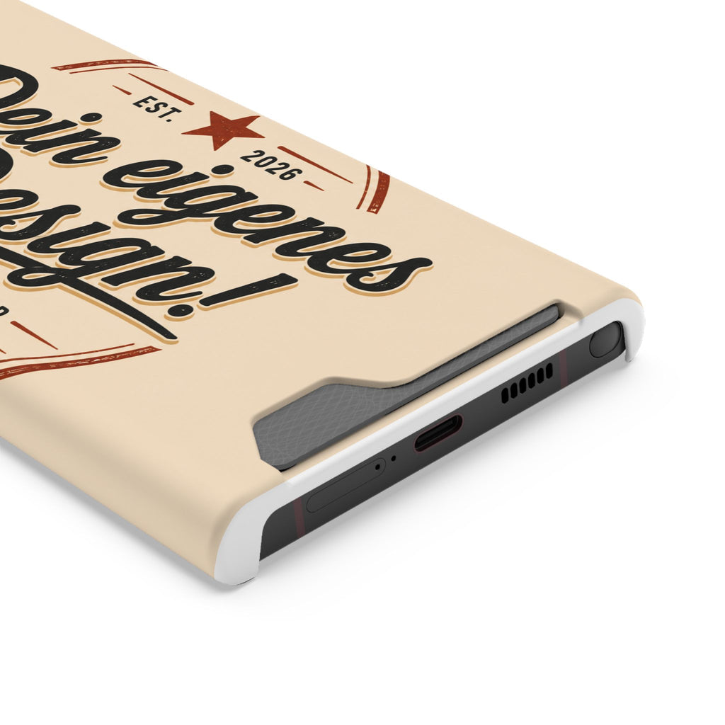 Retro Script Phone Case with Card Holder — "Dein eigenes Design!"