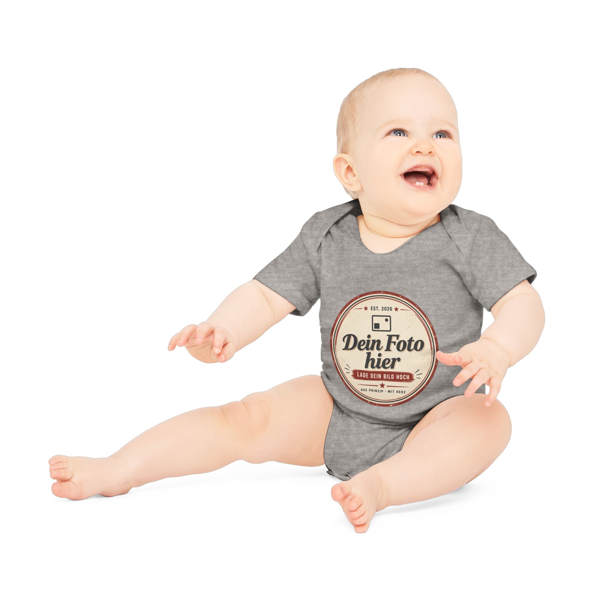 Personalised Organic Cotton Baby Bodysuit – Print your own design on a romper